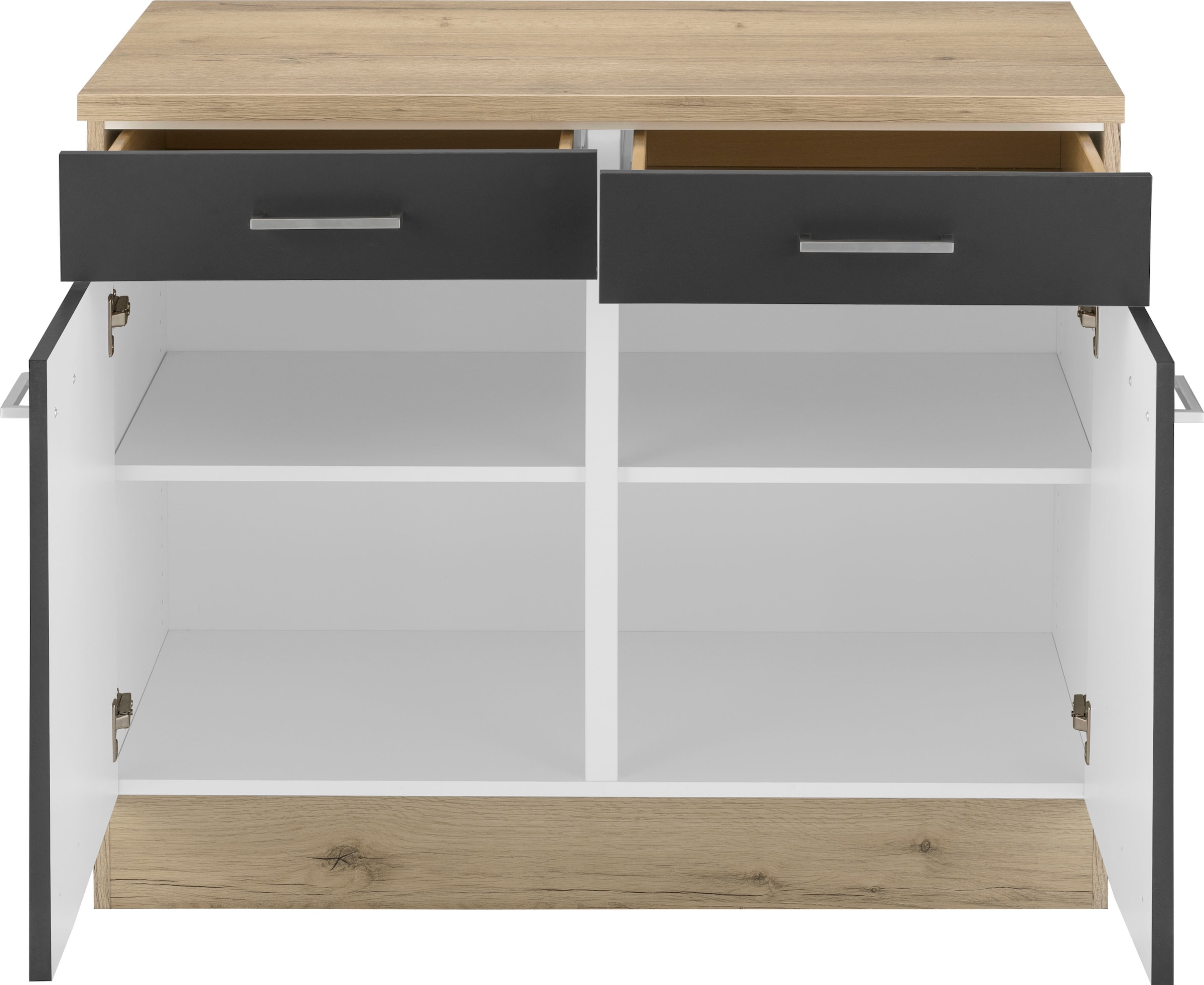 OPTIFIT Unterschrank »Iver« Breite 100 cm, 2 Türen und 2 Schubkästen, mit 38 mm Arbeitsplatte