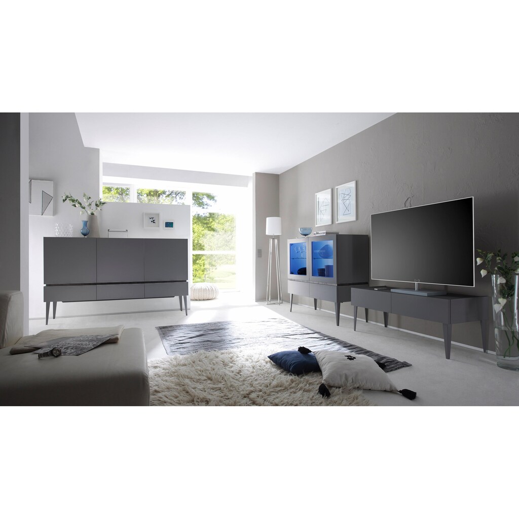 Places of Style TV-Board »Zela«, mit 3 Schubladen, mit Füßen, Breite 184 cm