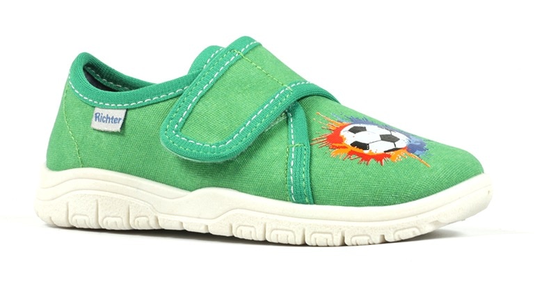 Hausschuh »WMS: mittel«, Klettschuh, Kindergarten Schuh mit coolem Fußballprint