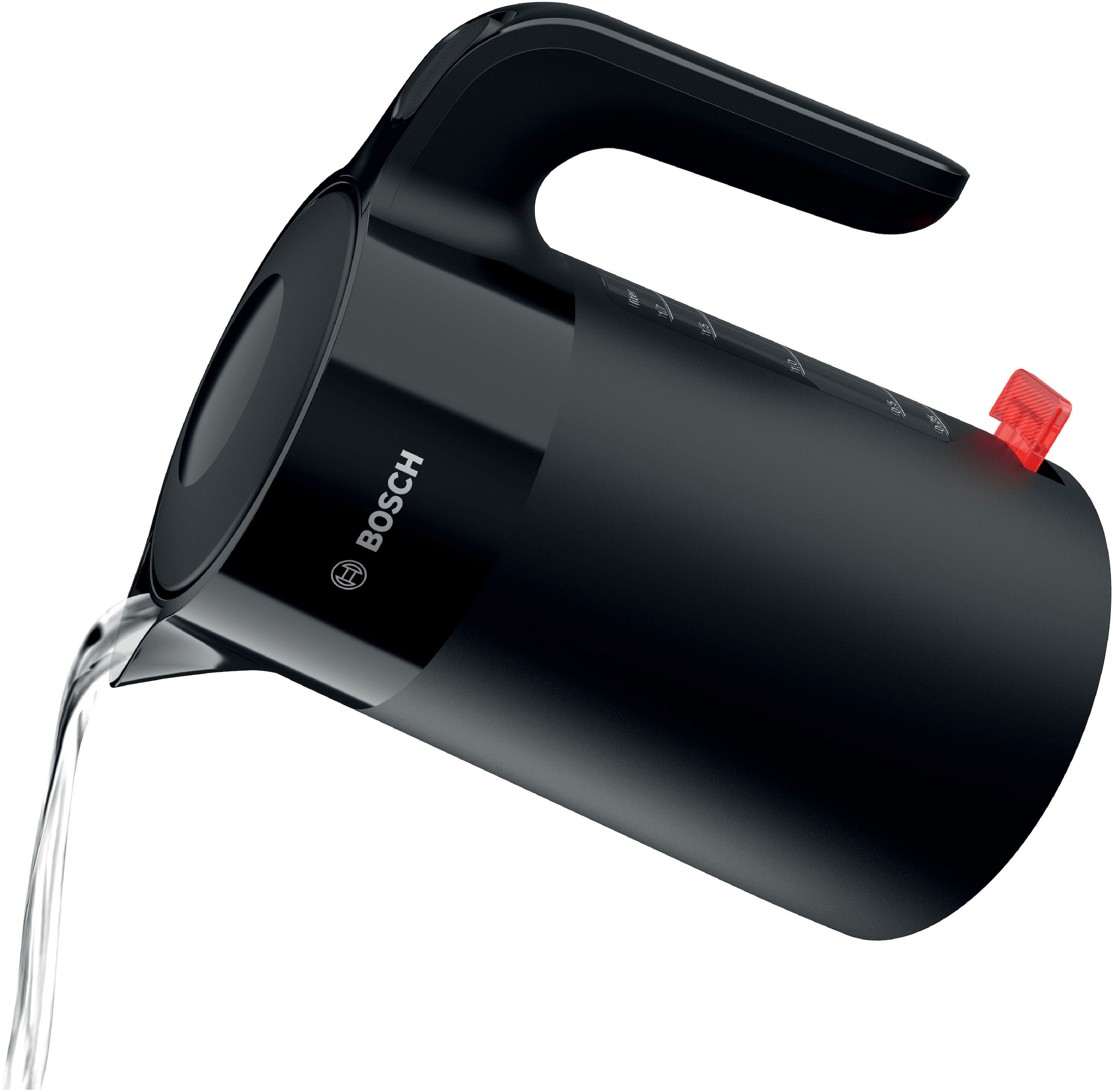 BOSCH Wasserkocher »MyMoment TWK2M163, Abschaltautomatik, Überhitzungschutz, Tassenanzeige«, 1,7 l, 2400 W, Stiftung Warentest Testsieger (2,2) Ausgabe 03/2025, schwarz matt
