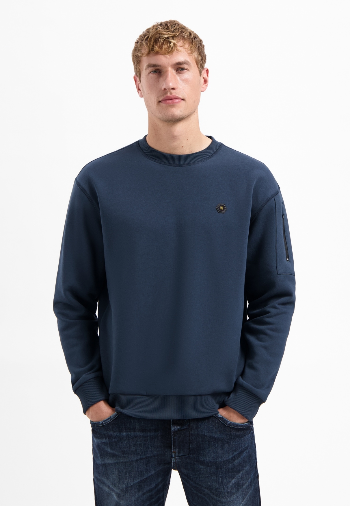 NO EXCESS Sweater »No Excess Rundhals-Sweater Sweater Crewneck Brushed inside«
