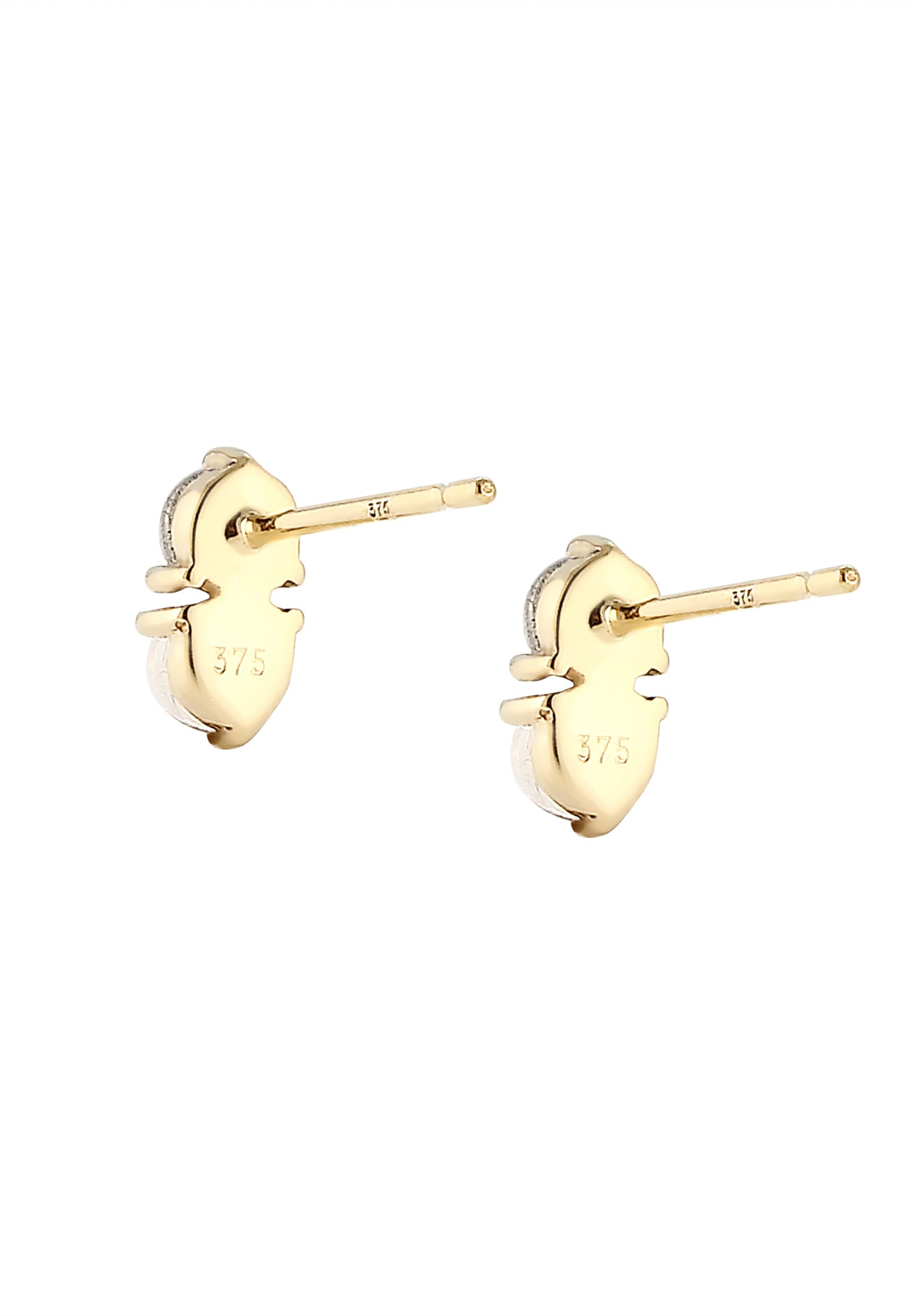 Elli Premium Paar Ohrstecker »Ohrstecker Mondstein Labradorit Edelstein 375 Gelbgold«