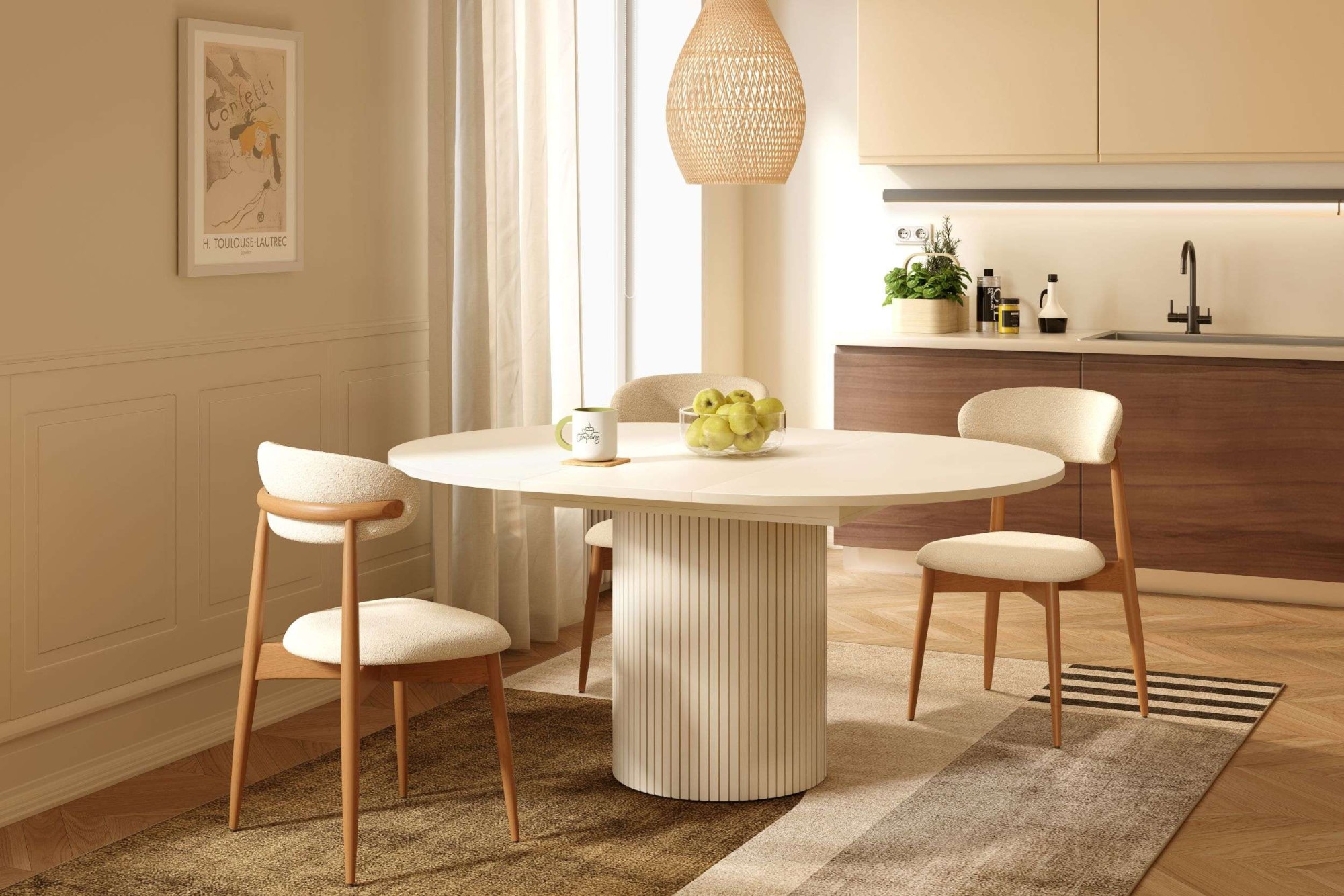 Woodman Esstisch »Toscana« Breite 120 cm, melaminbeschichtet, mit Verlängerungsplatten, FSC®