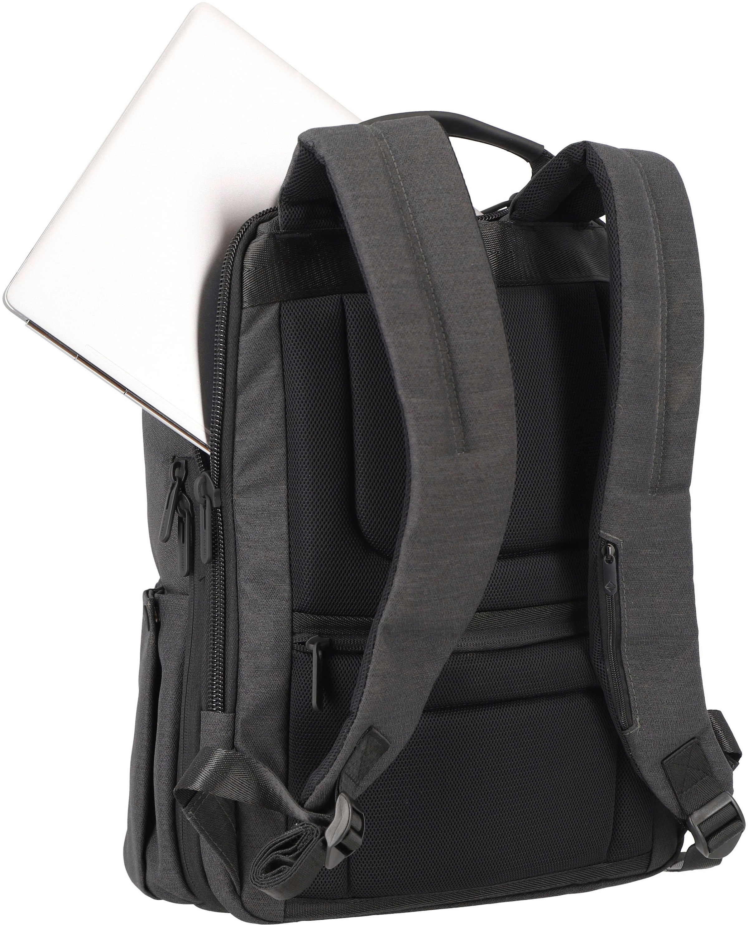 travelite Rucksack »Meet, 41 cm, anthrazit«, Arbeitsrucksack Schulrucksack 15,6-Zoll Laptopfach Volumenerweiterung
