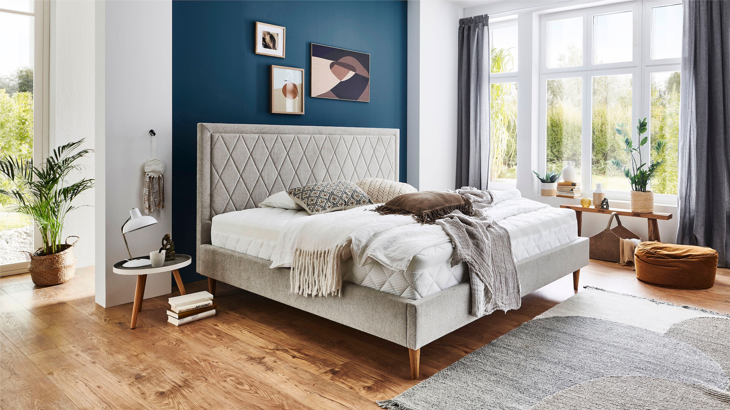 ATLANTIC home collection Polsterbett "Paulin" mit gestepptem Kopfteil günstig online kaufen