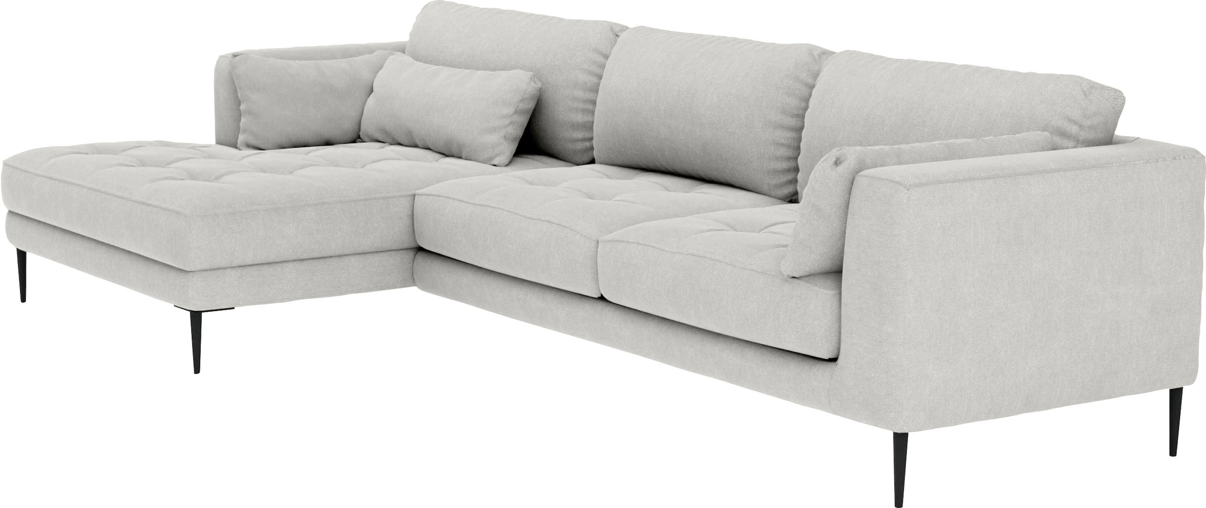 TRENDMANUFAKTUR Ecksofa »Luzi, wahlweise mit Schlaffunktion & Bettkasten. L-Form«, Designsofa mit tollem Sitzkomfort, Metallfüße schwarz, Breite 280 cm