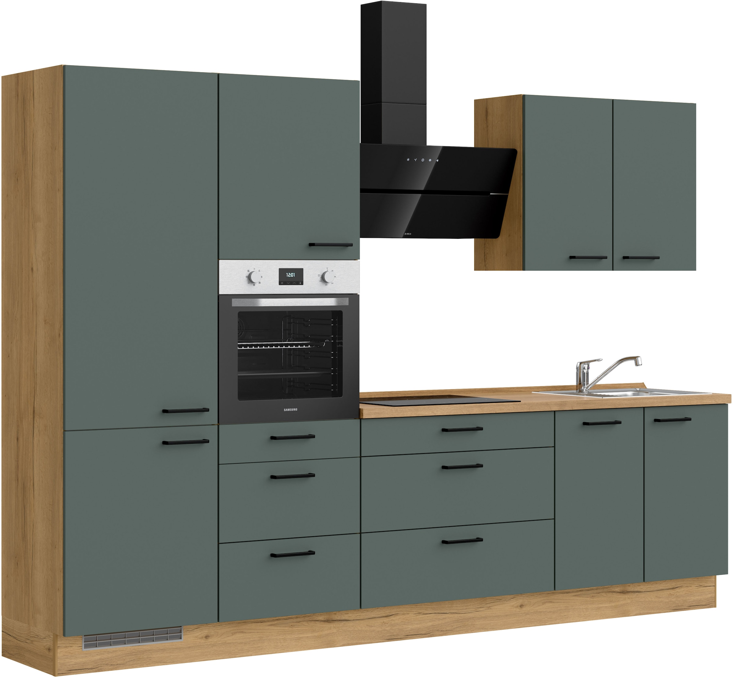 nobilia® Küchenzeile »"Easytouch II"«, vormontiert, Ausrichtung wählbar, Breite 300 cm, wahlw. mit E-Geräten