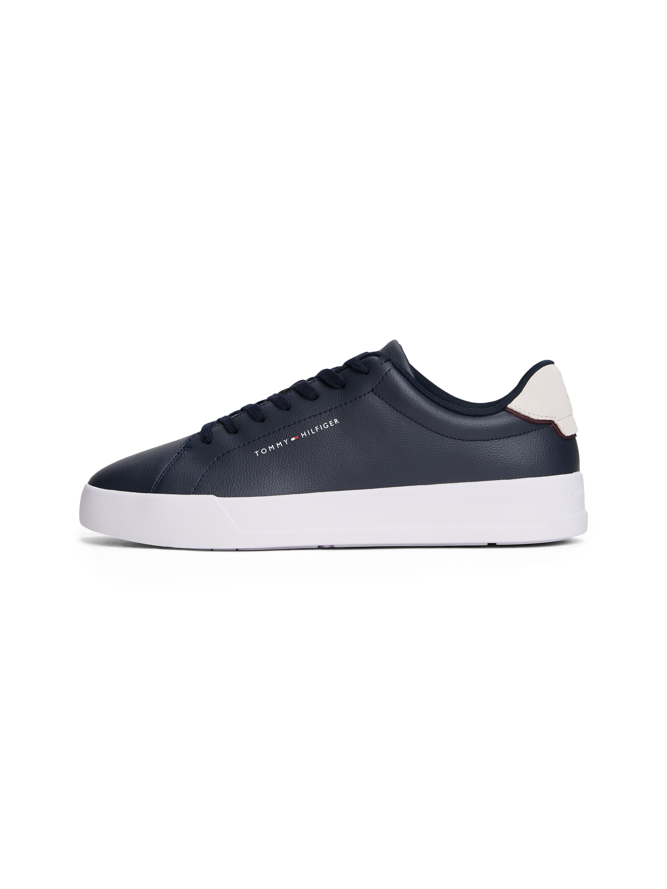 Tommy Hilfiger Sneaker »TH COURT LTH DETAIL ESS«, Freizeitschuh, Halbschuh, Schnürschuh mit seitlichem Logoschriftzug