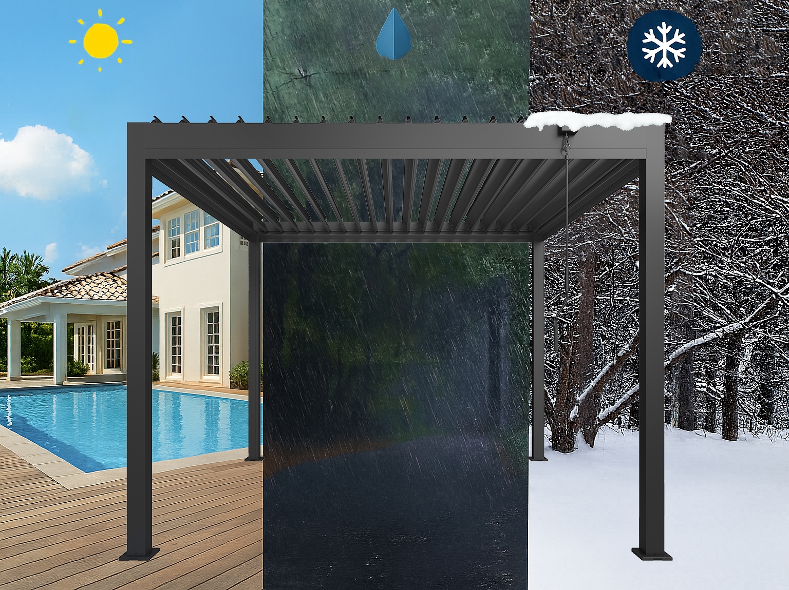 KONIFERA Pavillon »Alhambra Steel« verschiedene Größen, ohne Seitenteile