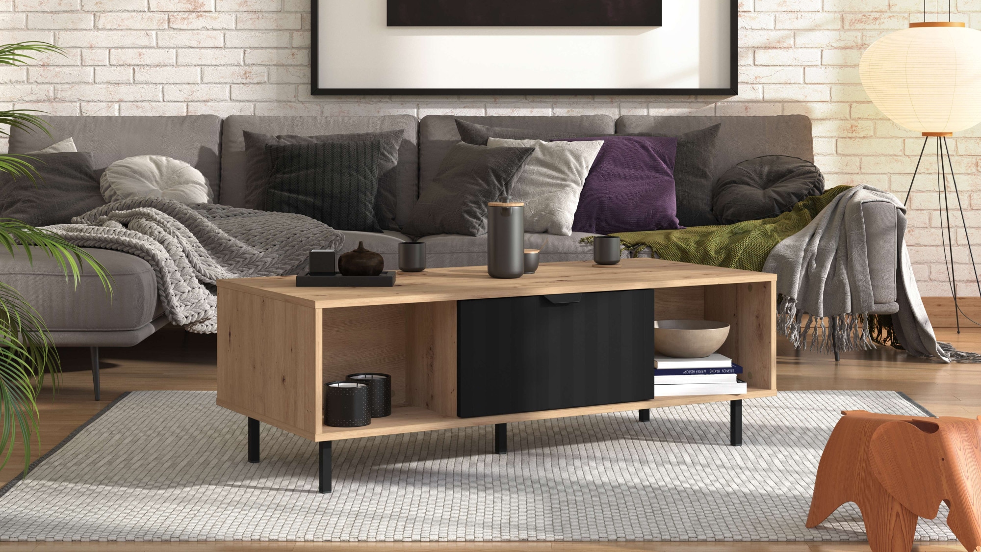 Couchtisch »Vandea, 120 cm, modernes Design mit viel Stauraum, rechteckig«, Vier...