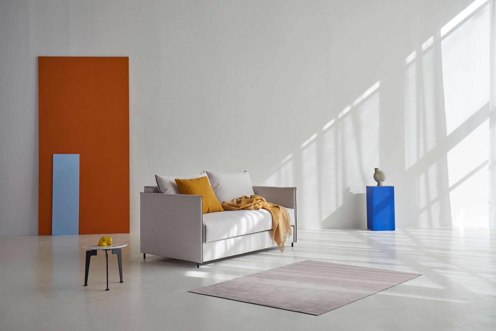 INNOVATION LIVING ™ 3-Sitzer »Luoma, große Liegefläche, Schlafsofa«, Multifunktionssofa mit schmalen Armlehnen, Kontrastnähen, Bettfunktion