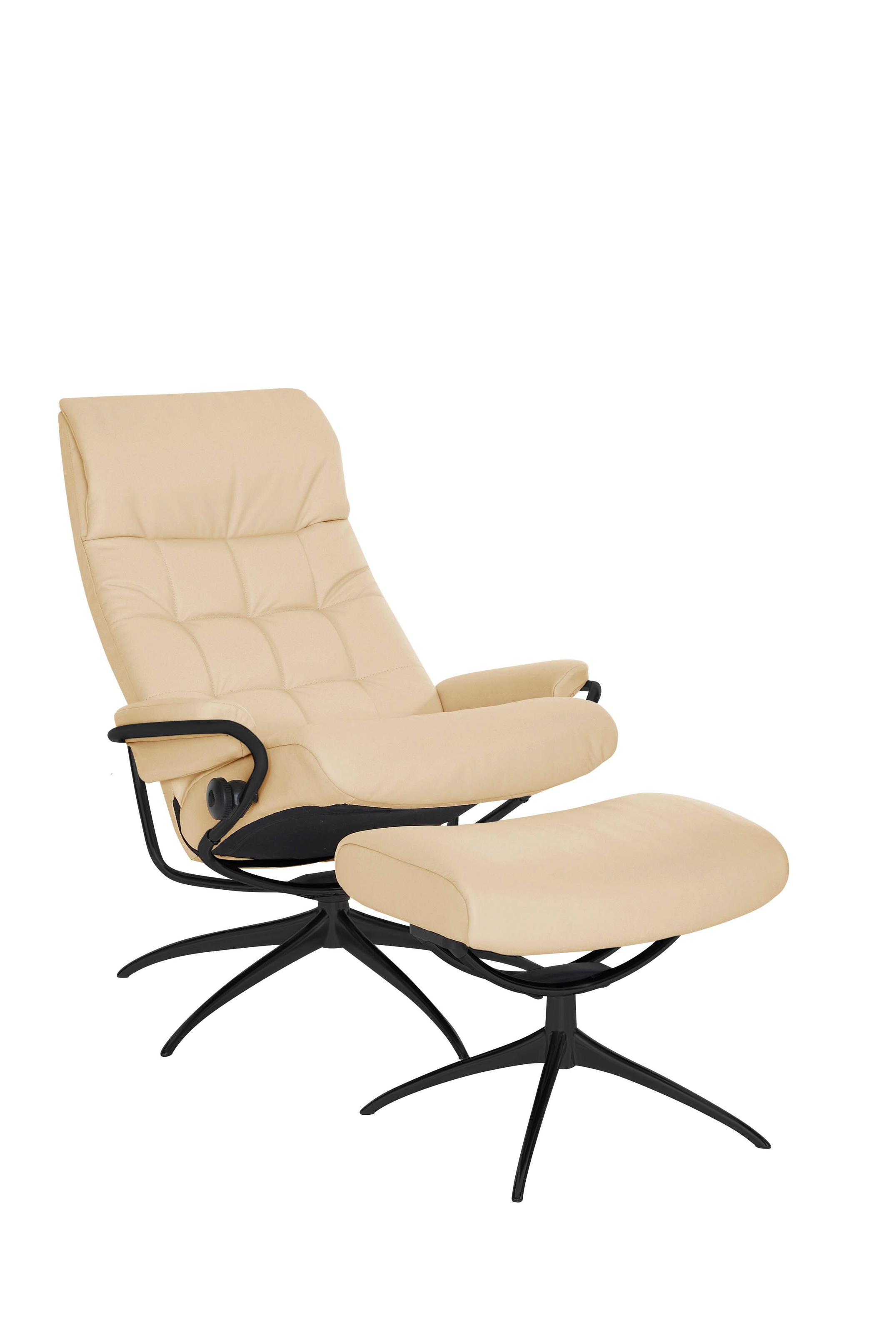 Stressless® Relaxsessel »London«, (Set, Relaxsessel mit Hocker), mit Hocker, High Back, mit Star Base, Gestell Schwarz
