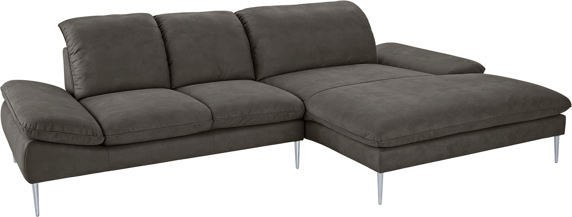 W.SCHILLIG Ecksofa »enjoy&MORE, Designsofa, elegant und bequem, L-Form«, mit Sitztiefenverstellung, Füße silber matt, Breite 310 cm