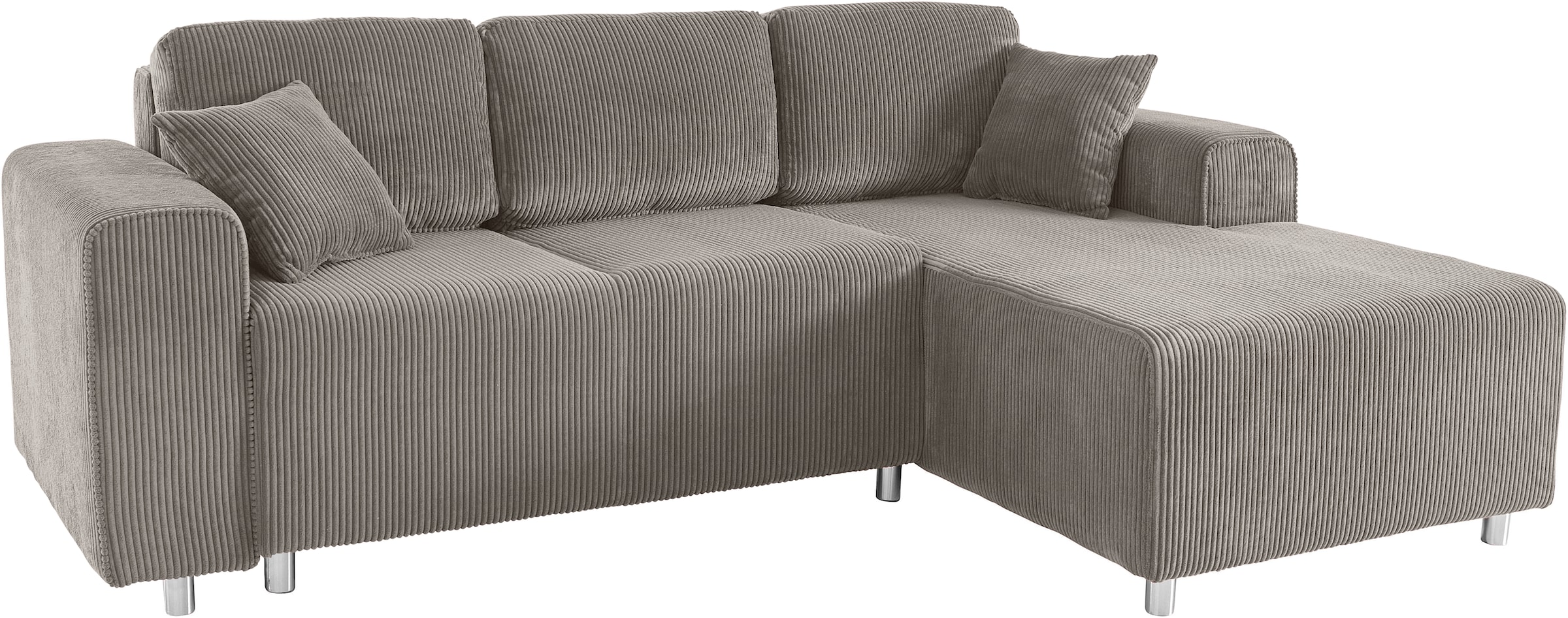 Guido Maria Kretschmer Home&Living Ecksofa »Györ«, L-Form, wahlweise mit Bettfunktion und Bettkasten incl. 2 Zierkissen