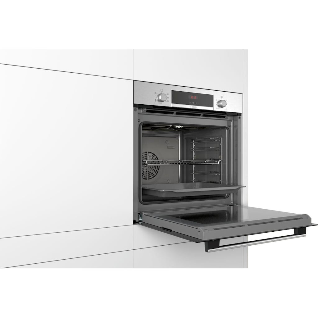 BOSCH Einbaubackofen »HBA533BS1«, 4, HBA533BS1, mit Teleskopauszug nachrüstbar, ecoClean Direct