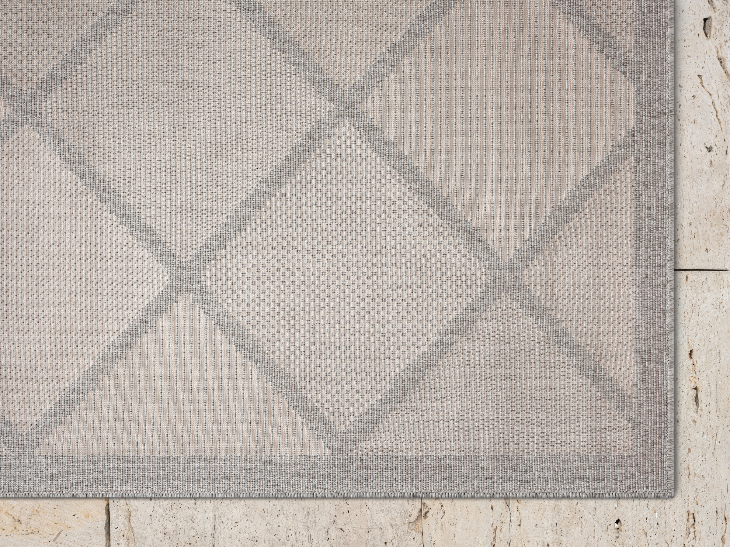 Myflair Möbel & Accessoires Teppich »Amara Lagerräumung«, rechteckig, 8 mm Höhe, Uni Farben, Hoch-Tief Effekt, Outdoor geeignet, Balkon, Terrasse