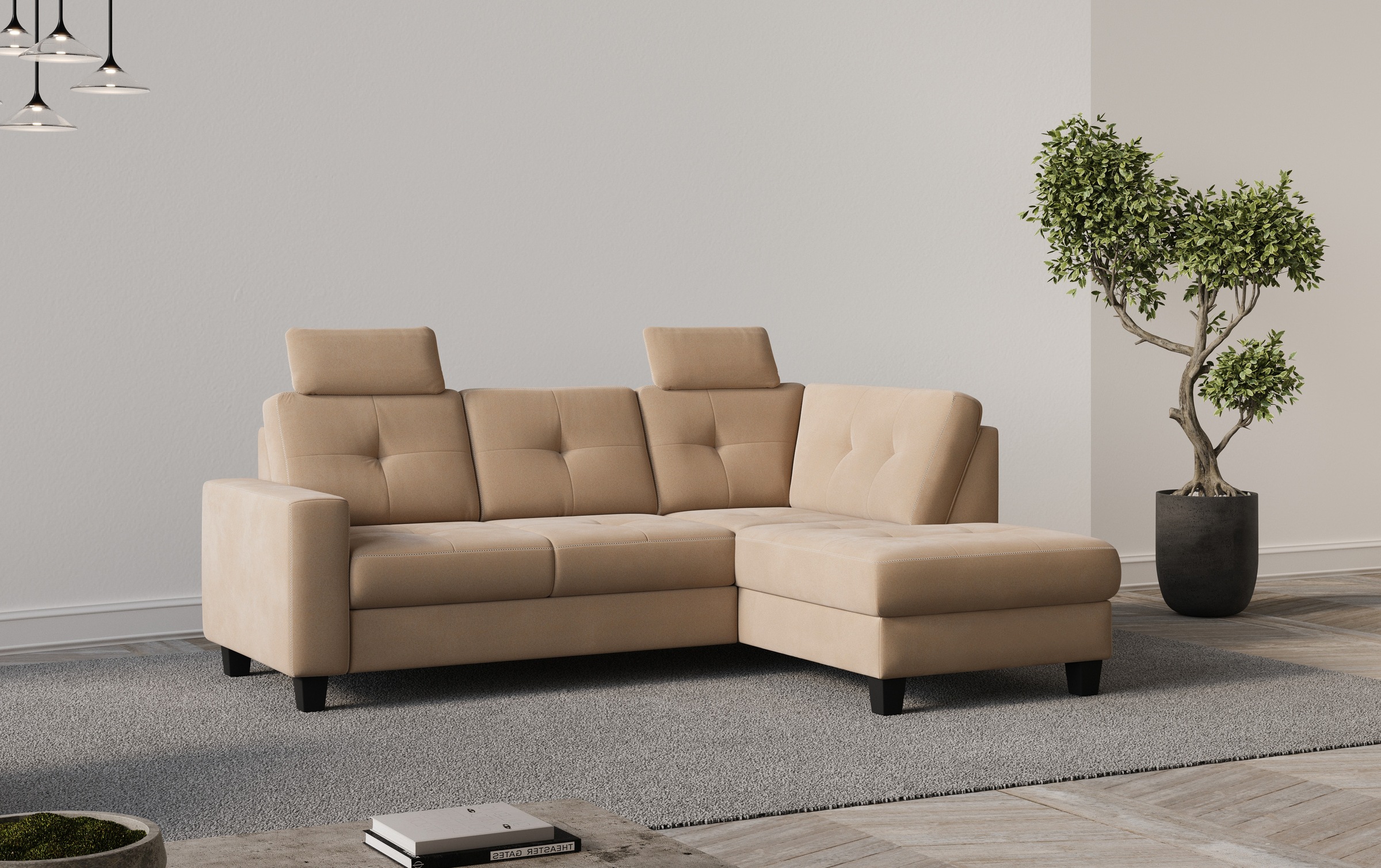 Places of Style Ecksofa »Varese«, Kreuznaht in beige günstig online kaufen
