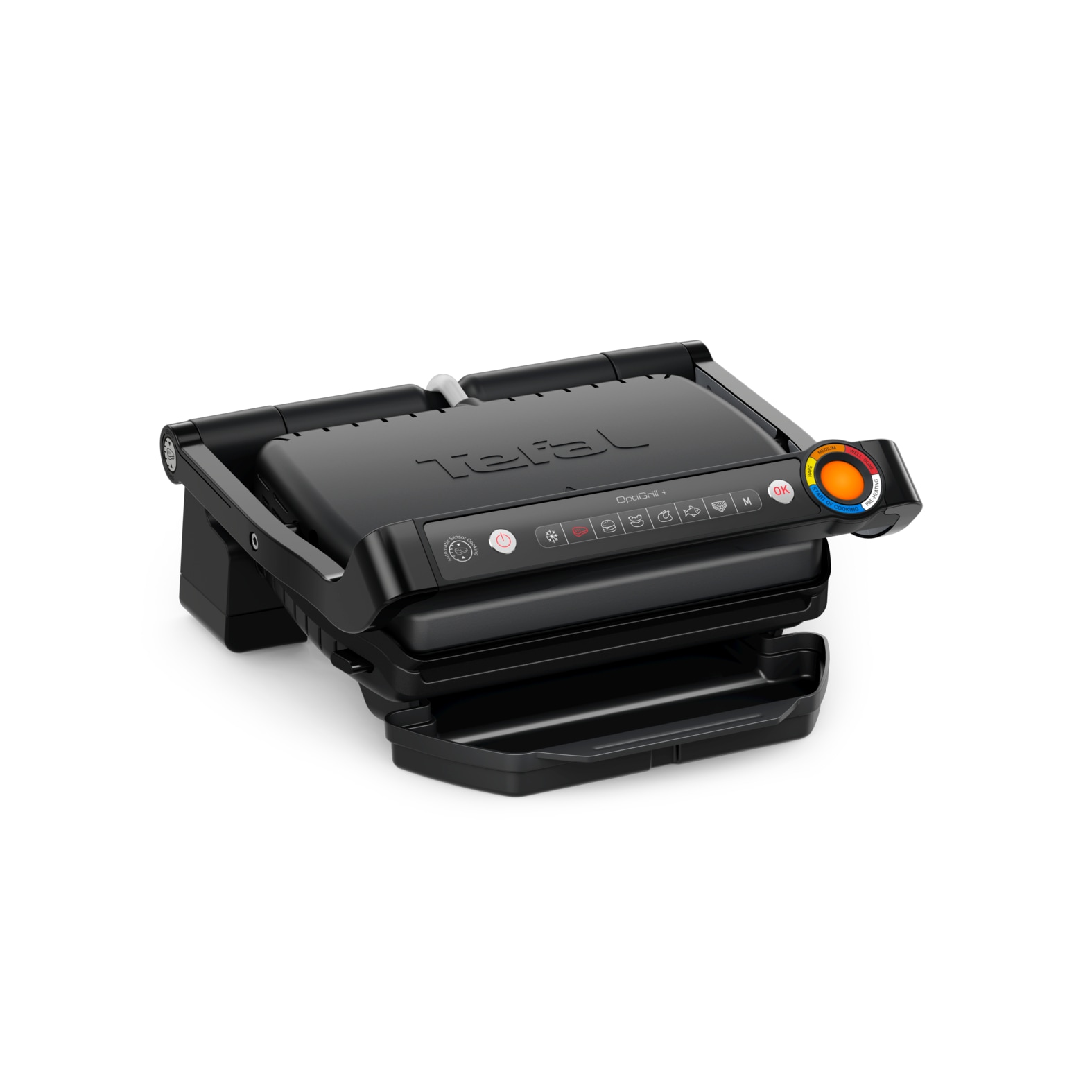 Tefal Kontaktgrill »OptiGrill+, erneuerte Kochstufenanzeige, 6 automatische Programme«, 2000 W, spülmaschinengeeignete Platten, inkl. MyTefal App, GC717810