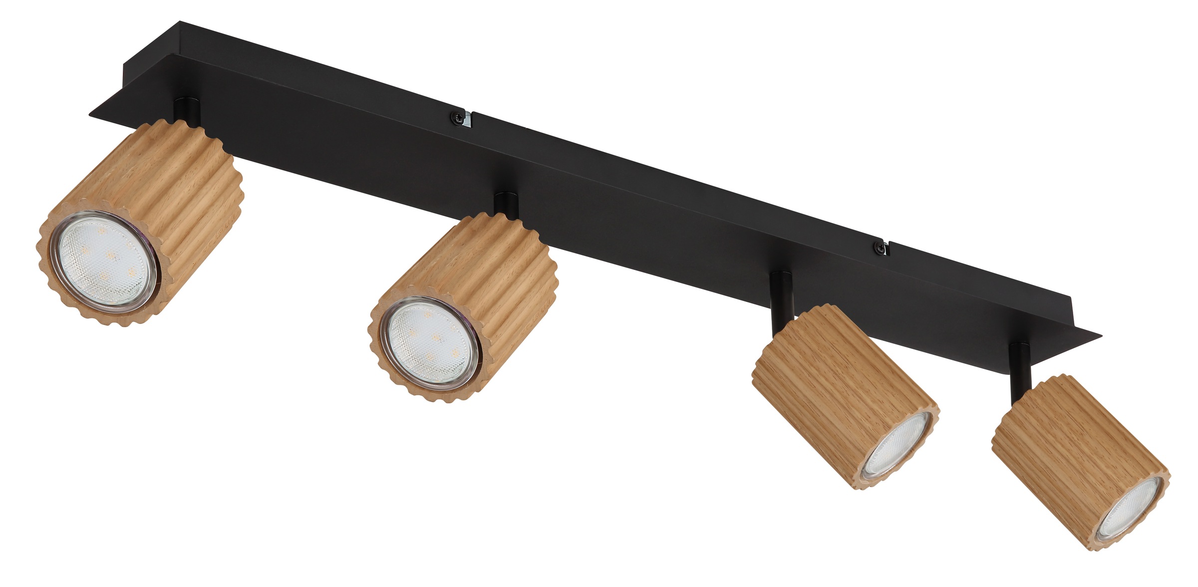 GLOBO LIGHTING Deckenstrahler »WENZEL«, Leuchtmittel GU10 | ohne Leuchtmittel, Deckenspot/Holz/Flur/Wohnzimmer/LxBxH: 650x80x130mm