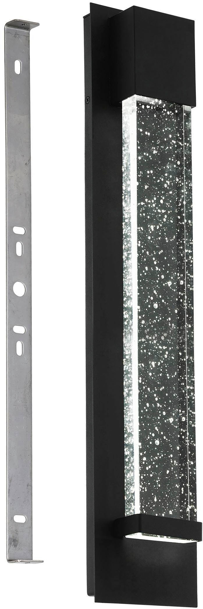 EGLO Wandleuchte »Villagrazia Wandlampe, Außeneleuchte aus Alu und Glas, IP44, Lampe« LED-Modul 1 Stk. Warmweiß Wand-/Deckenleuchte - L12 x H40 x AL7 cm - schwarz - 2X3,3W inkl.