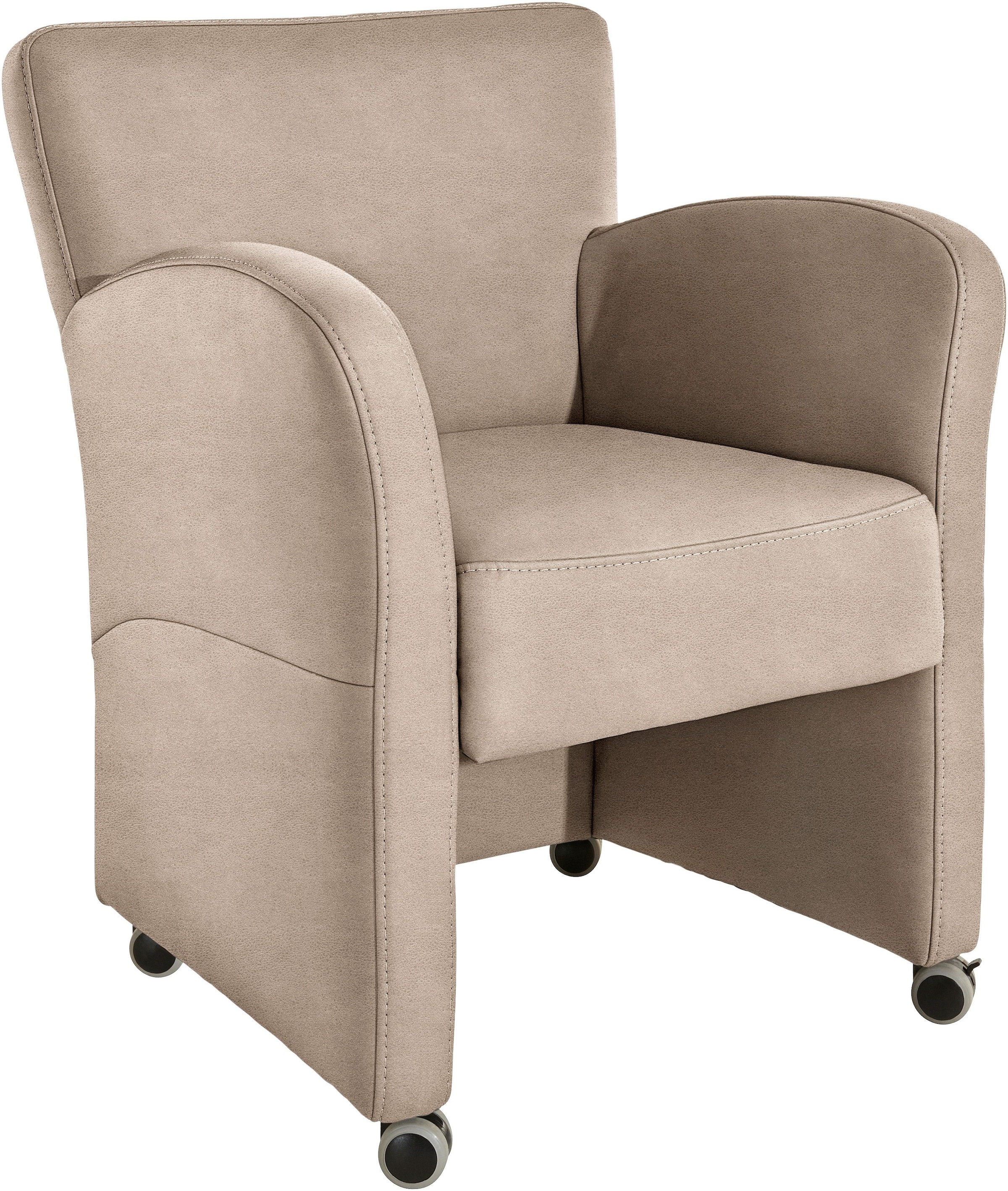 exxpo - sofa fashion Sessel »Cortado, Loungesessel auf Rollen, schmale Arml günstig online kaufen