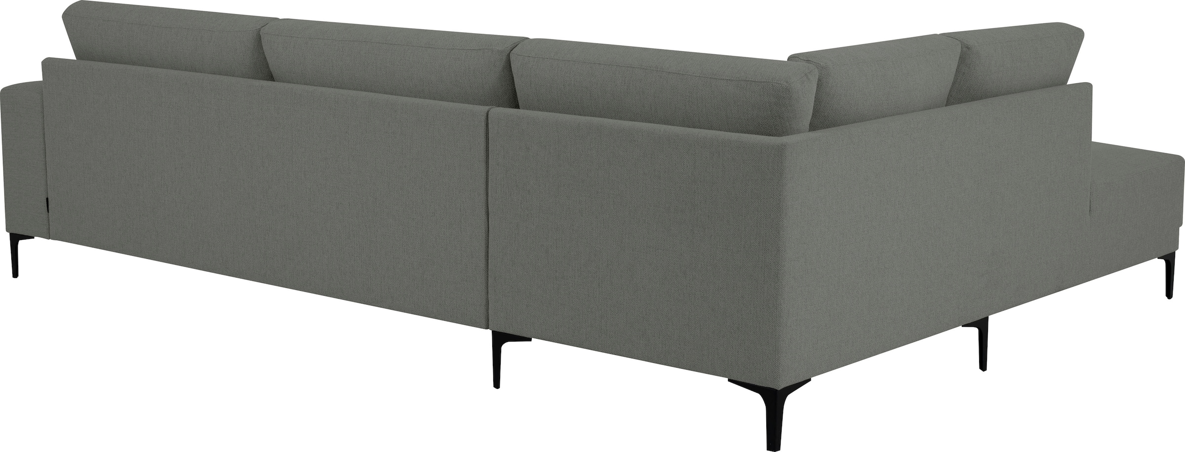 Places of Style Ecksofa »Xander, L-Form,«, Breite 289 cm, Webstoff, Soft-Touch Chenille, schwarze Metallfüßen