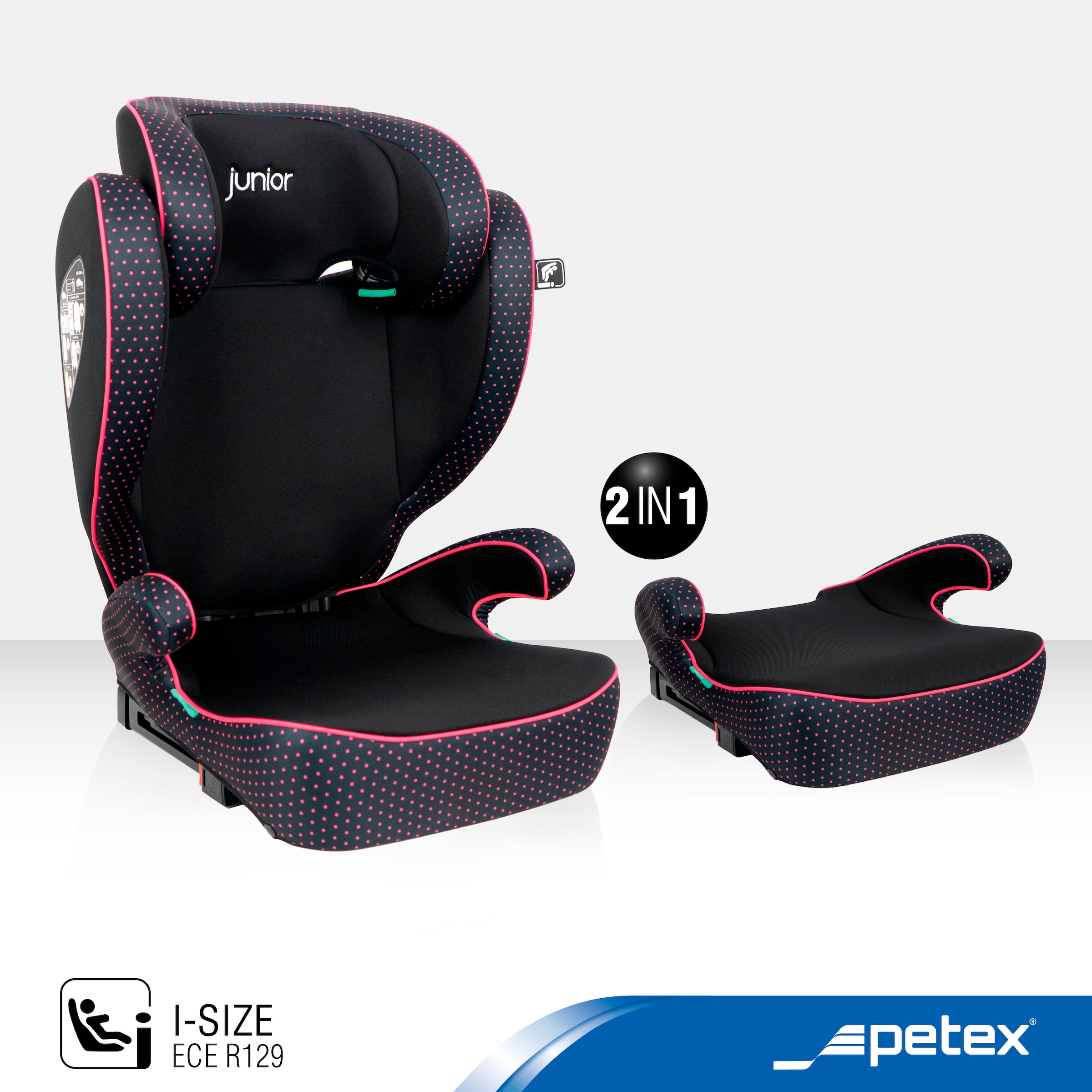 Petex Autokindersitz »Basic Plus, mit Isofix«, ISOFIX-Befestigung oder mit 3-Punkt-Gurt des PKW
