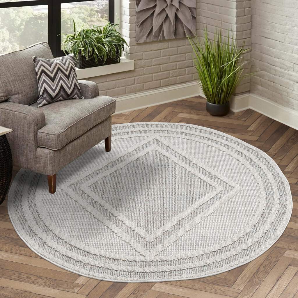 Carpet City Teppich »LINDO 8853«, rund, 11 mm Höhe, Kurzflor, Hochtief-Must günstig online kaufen