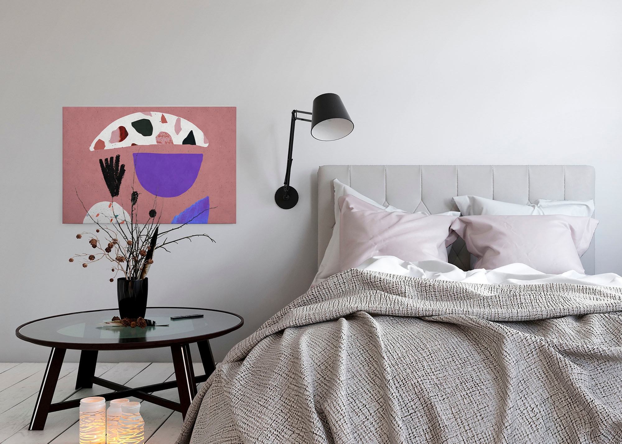 A.S. Création Leinwandbild »terrazzo 5«, Kunst-Abstrakt-Kinder, (1 St.), Keilrahmen Bild Abstrakt Bunt Rosa Leinwand-Bild Wohnzimmer modern