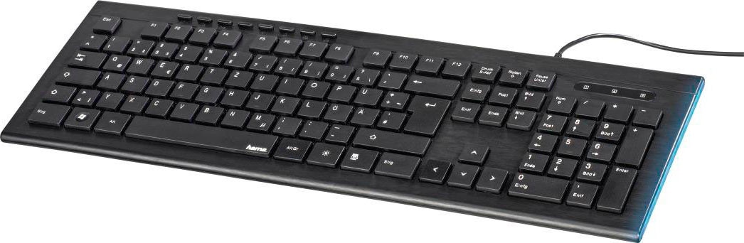 Hama Tastatur »Multimedia Tastatur Anzano mit seitlichen Leuchtstreifen kabelgebunden«