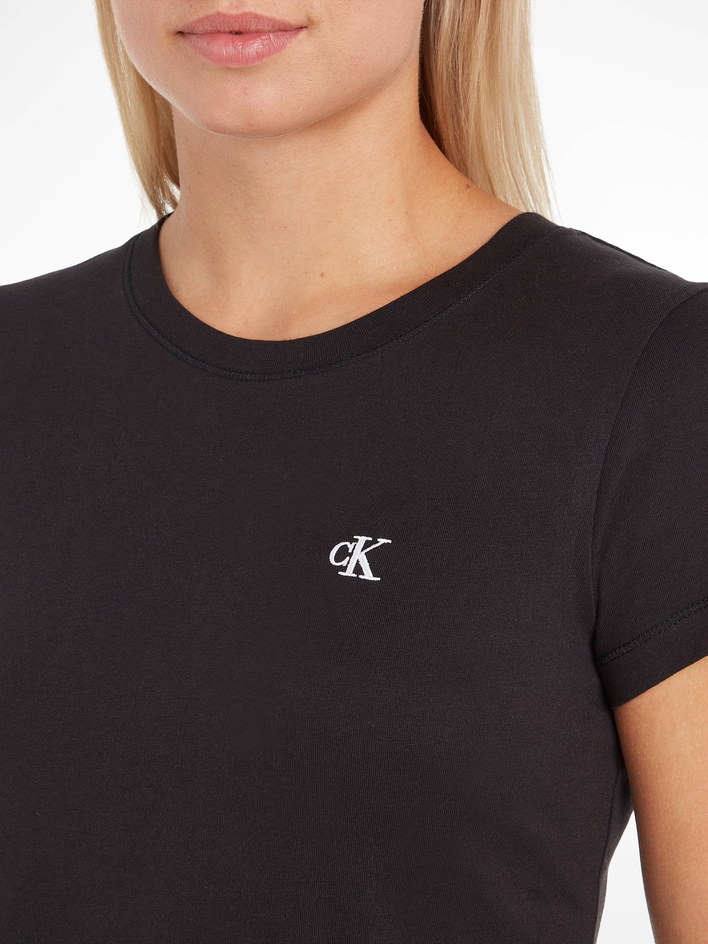 Calvin Klein Jeans T-Shirt »CK EMBROIDERY SLIM TEE«, mit gesticktem CK Logo auf der Brust