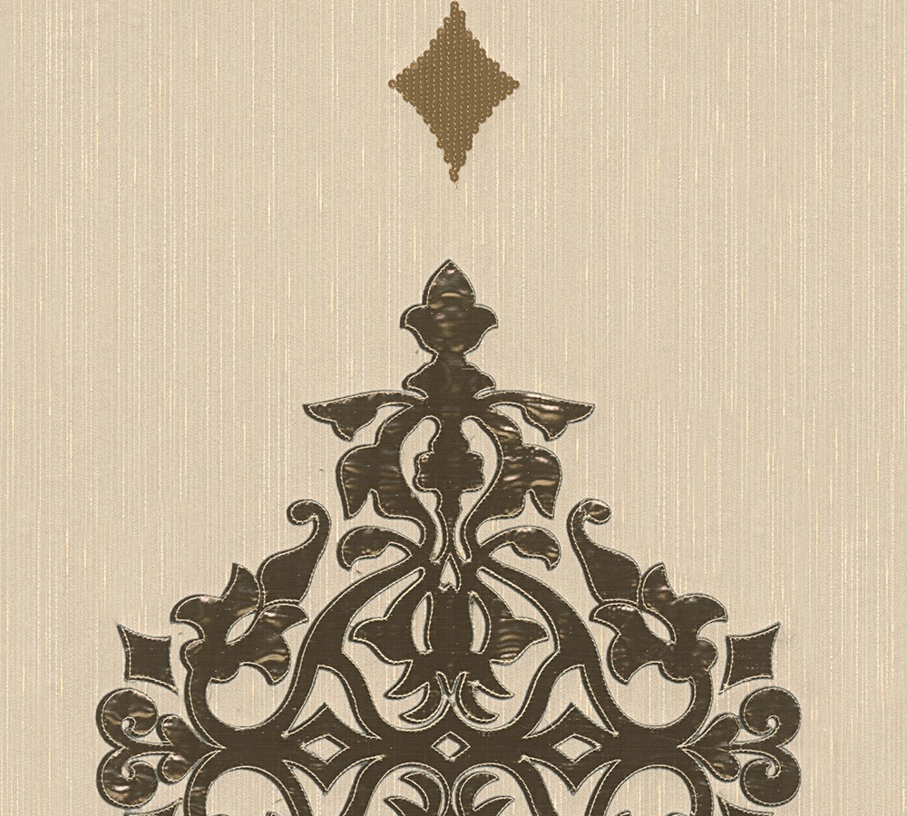 ARCHITECTS PAPER Textiltapete »Wall Fashion« Barock Metall-Effekte samtig Ornament Tapete Barock gold/creme/hell B/L: 0,53 m m x 3,2 m m