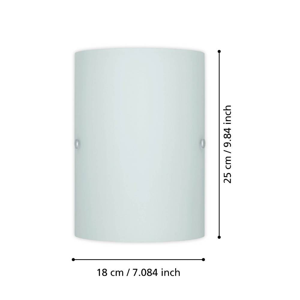 EGLO Wandleuchte »TROY 3 Wandlampe, Wandbeleuchtung, satiniertes Glas in weiß, E14«, 1 flammig, Leuchtmittel E14 | Leuchtmittel wechselbar-ohne Leuchtmittel, Wohnzimmer, Esszimmer, Flur, klassisch, schlicht, 25x18x7,5cm