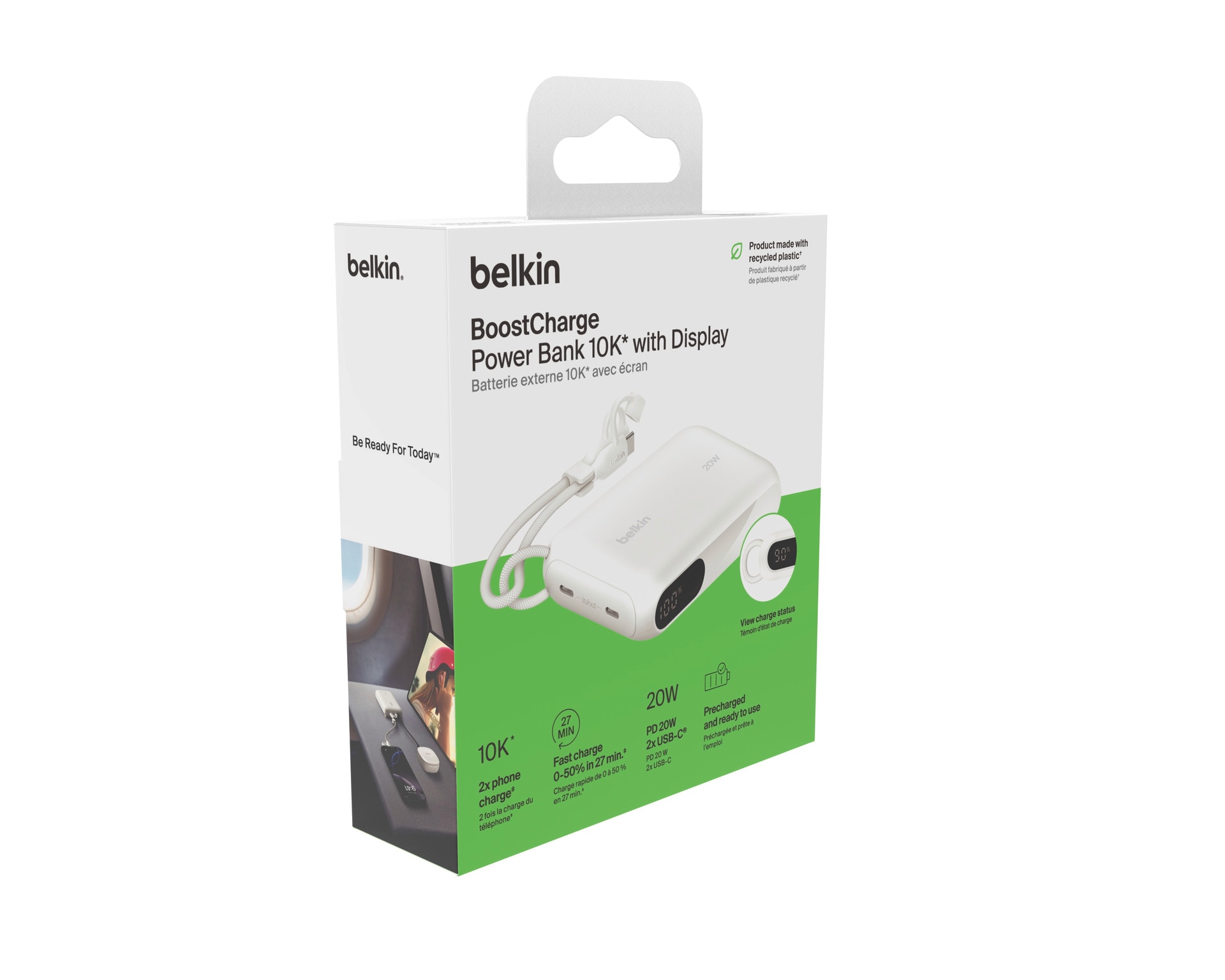 Belkin Powerbank »BoostCharge Powerbank 10K mit Display« Belkin BOOST CHARGE Power Delivery Powerbank 10.000mAh, white