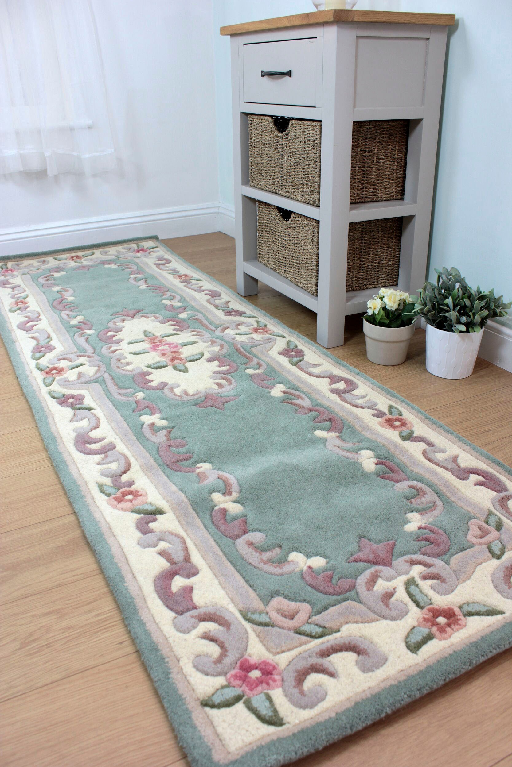 FLAIR RUGS Läufer »Aubusson«, rechteckig, 10 mm Höhe, Wolle, Teppich, Wohnz günstig online kaufen