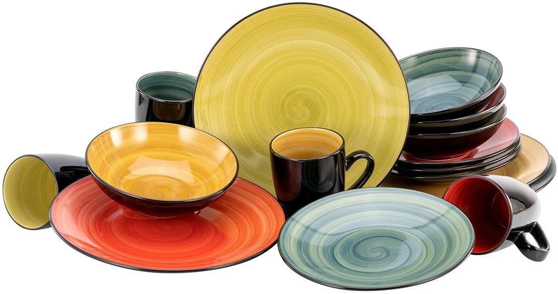 CreaTable Kombiservice »Geschirr-Set Samoa«, (Set, 16 tlg., Kaffeeservice u günstig online kaufen