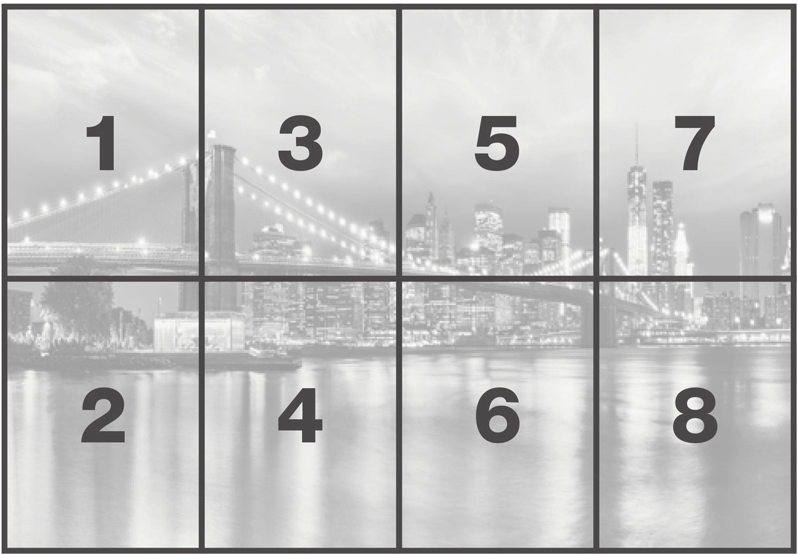 Komar Fototapete »Brooklyn B/W - Größe 368 x 254 cm« bedruckt glatt Wohnzimmer, Schlafzimmer