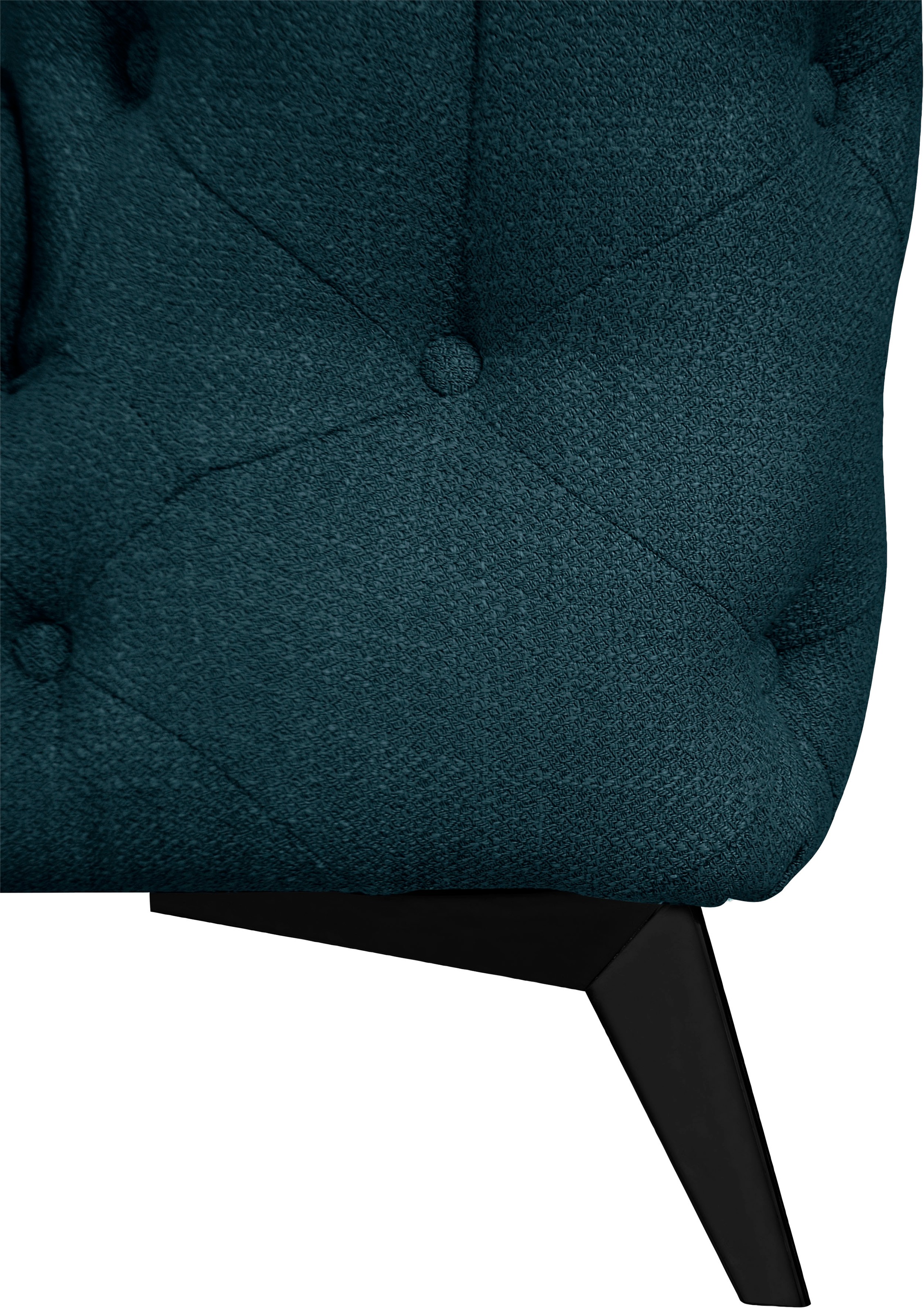 Leonique Chesterfield-Sofa »Ecksofa GLYNIS L-Form mit Wellenunterfederung, Maße B/T/H 264/264/75cm«, aufwändige Knopfheftung, moderne Chesterfield Optik, Fußfarbe wählbar