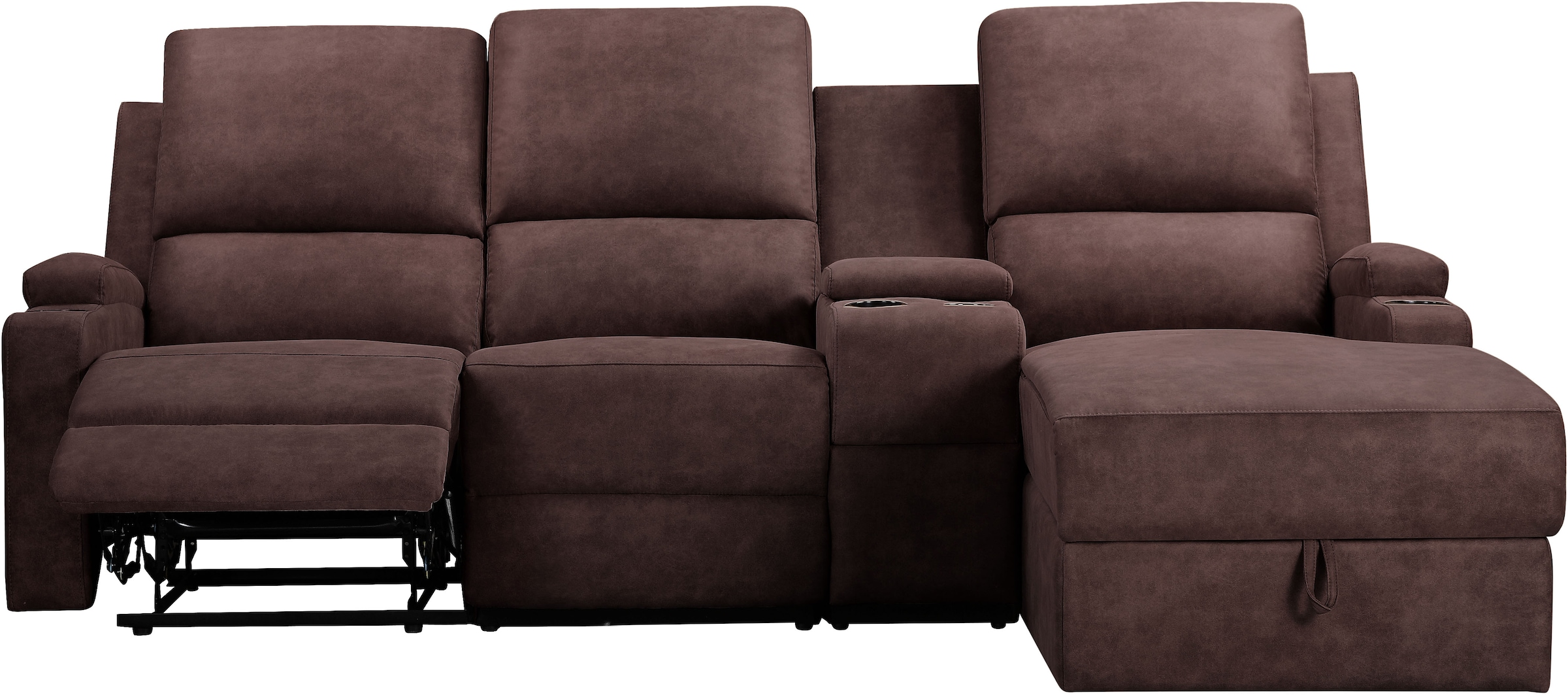 Home affaire Ecksofa »Napori Multimediasofa, 3er Kinosessel XXL, L-Form,«, Kinosofa mit Relaxfunktion, Getränkehalter, Staufach und Staukasten