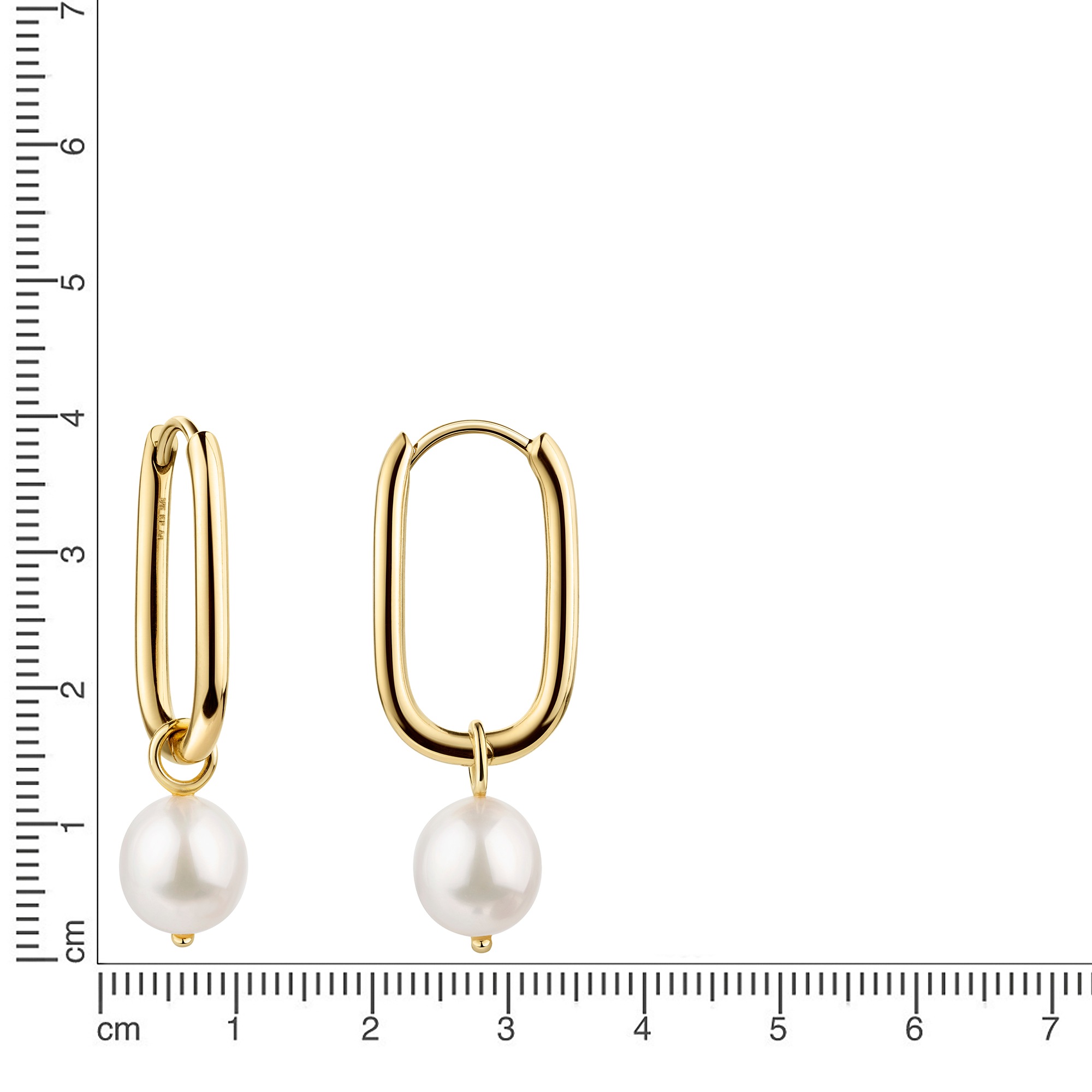 Firetti Paar Creolen »Schmuck Geschenk Silber 925 Ohrschmuck Ohrringe« mit Süßwasserzuchtperle - Einhänger abnehmbar