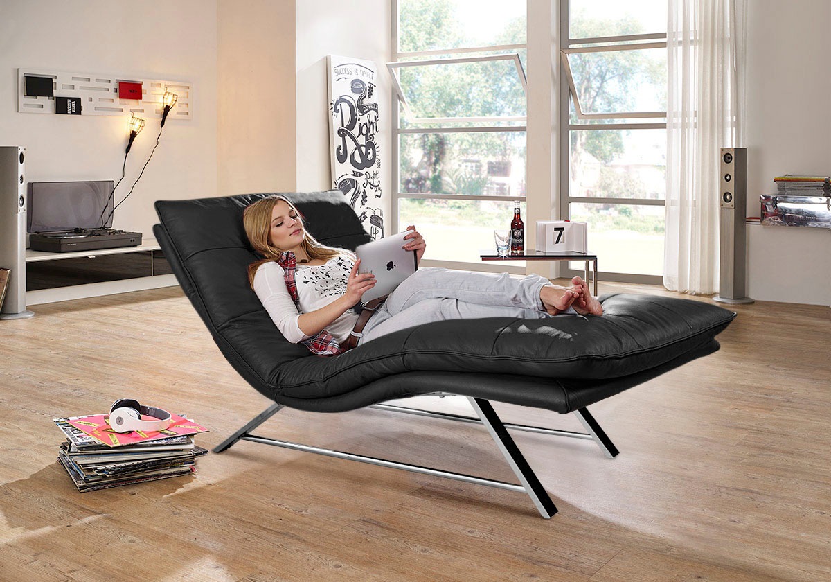 W.SCHILLIG Relaxliege »daily dreams«, in Waffelkissen-Optik, wahlweise mit Motor, Kufengestell, in 2 Breiten
