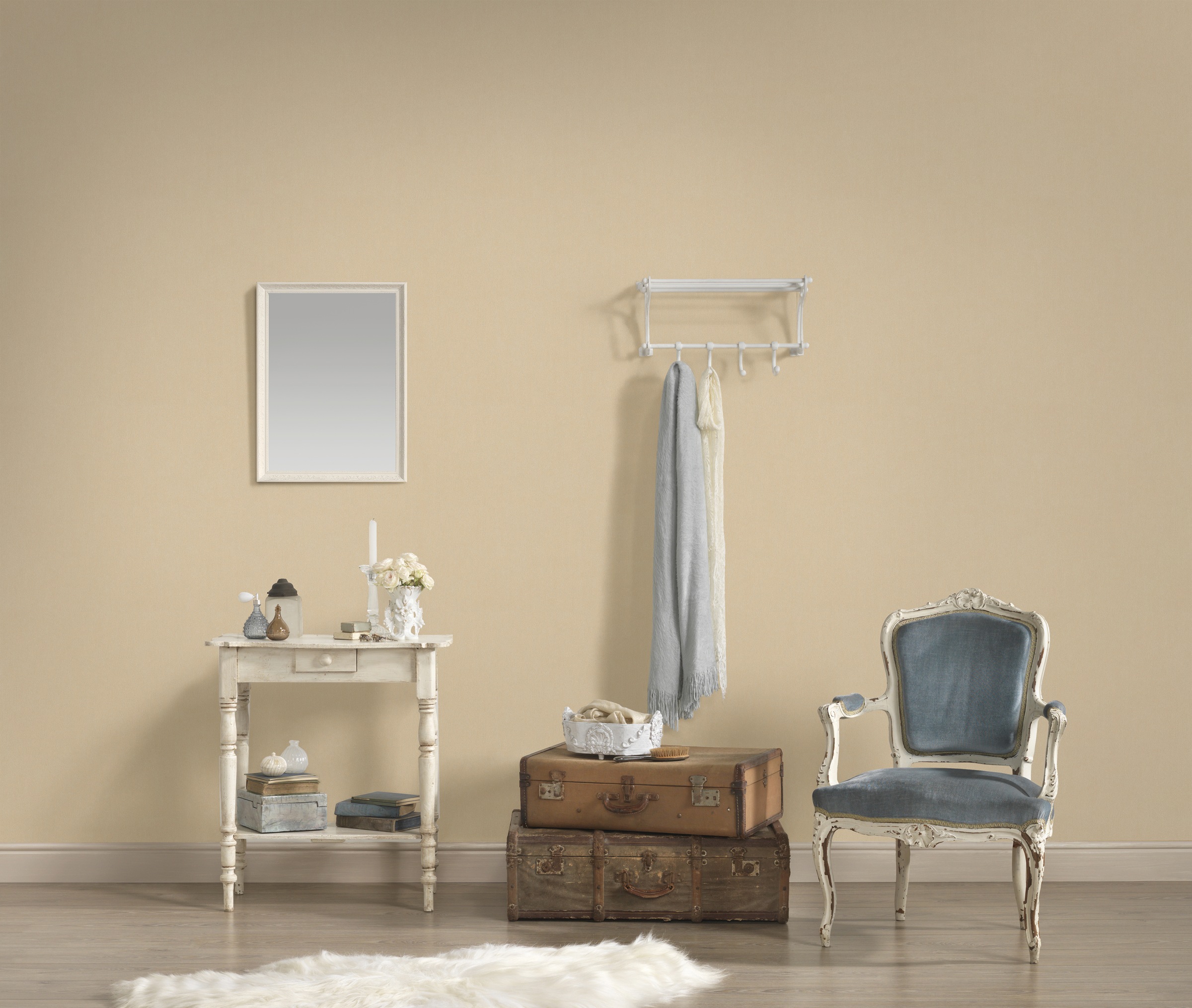 A.S. Création Vliestapete »Dream Flowery«, einfarbig-unifarben-uni, Uni Tapete einfarbig Tapeten Wohnzimmer Schlafzimmer Küche modern Flur