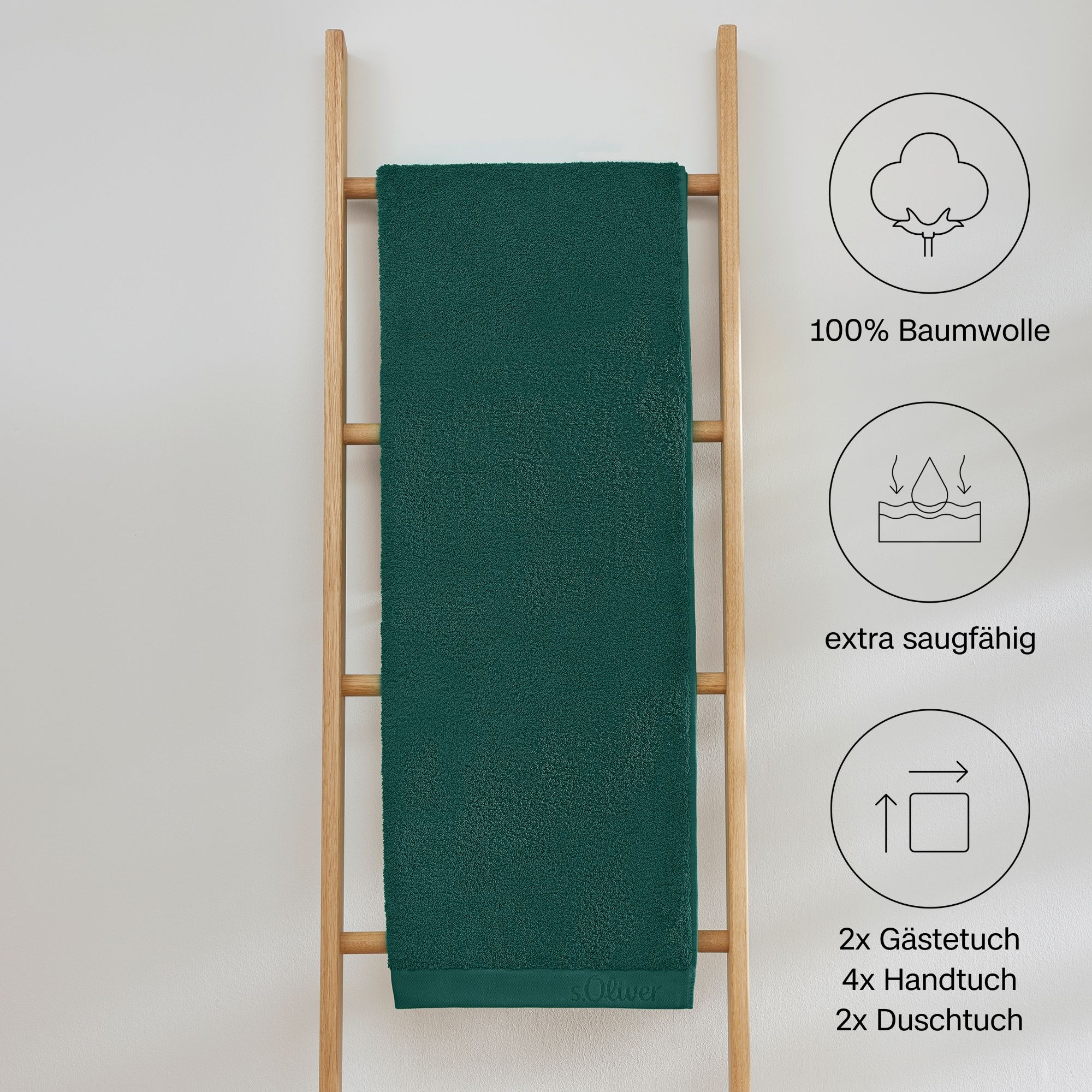 s.Oliver Handtuch Set »s.Oliver, Premium Qualität, 600 gr/m²«, (8 St., 2 Gästetücher 30x50 cm-4 Handtücher 50x100 cm-2 Duschtücher 70x140 cm), 2 Gästetücher 30x50, 4 Handtücher 50x100, 2 Duschtücher 70x140