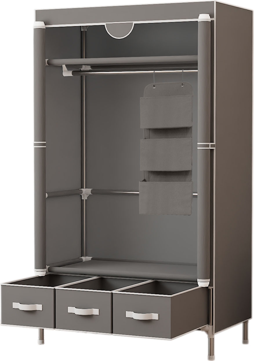 INOSIGN Kleiderschrank »Stockholm Stoffkleiderschrank Bestseller in diversen Ausführungen«, (Stabile Konstruktion mit Schubladen in vielen Breiten erhältlich), Schlafzimmer Garderobe Schrank Stoffkleiderschrank mit viel Stauraum