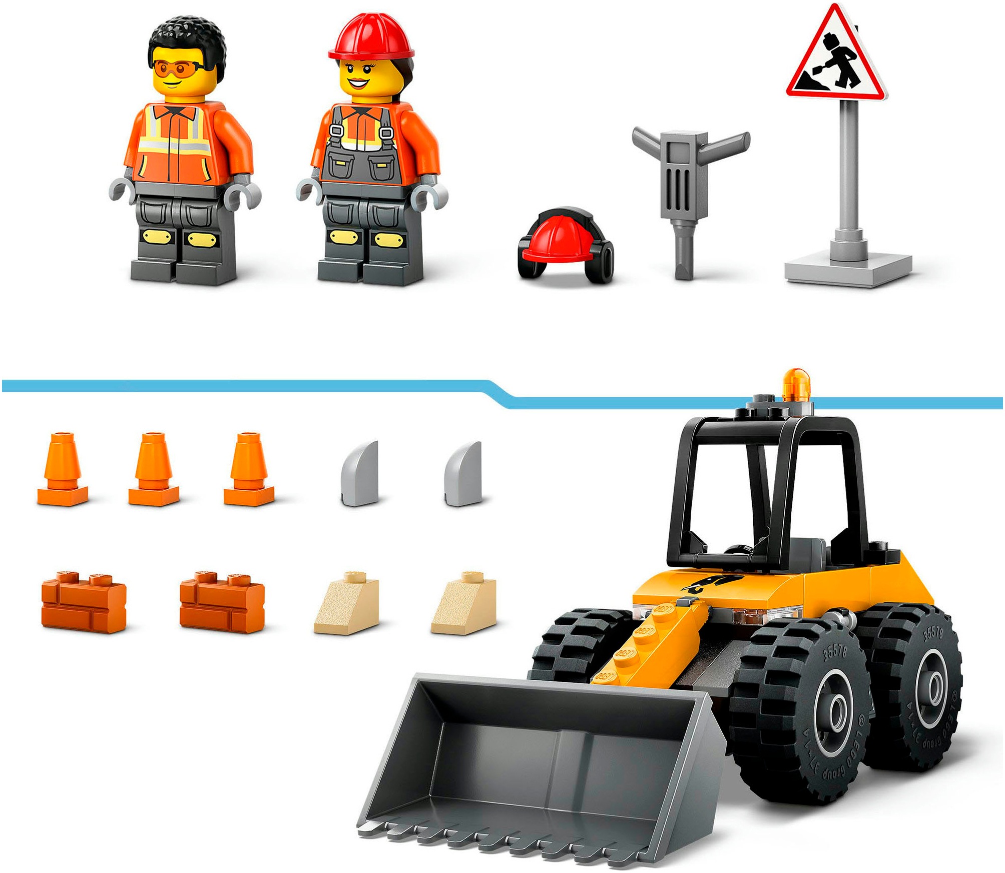 LEGO® Konstruktionsspielsteine »Radlader (60450), LEGO City«, (81 St.), Made in Europe