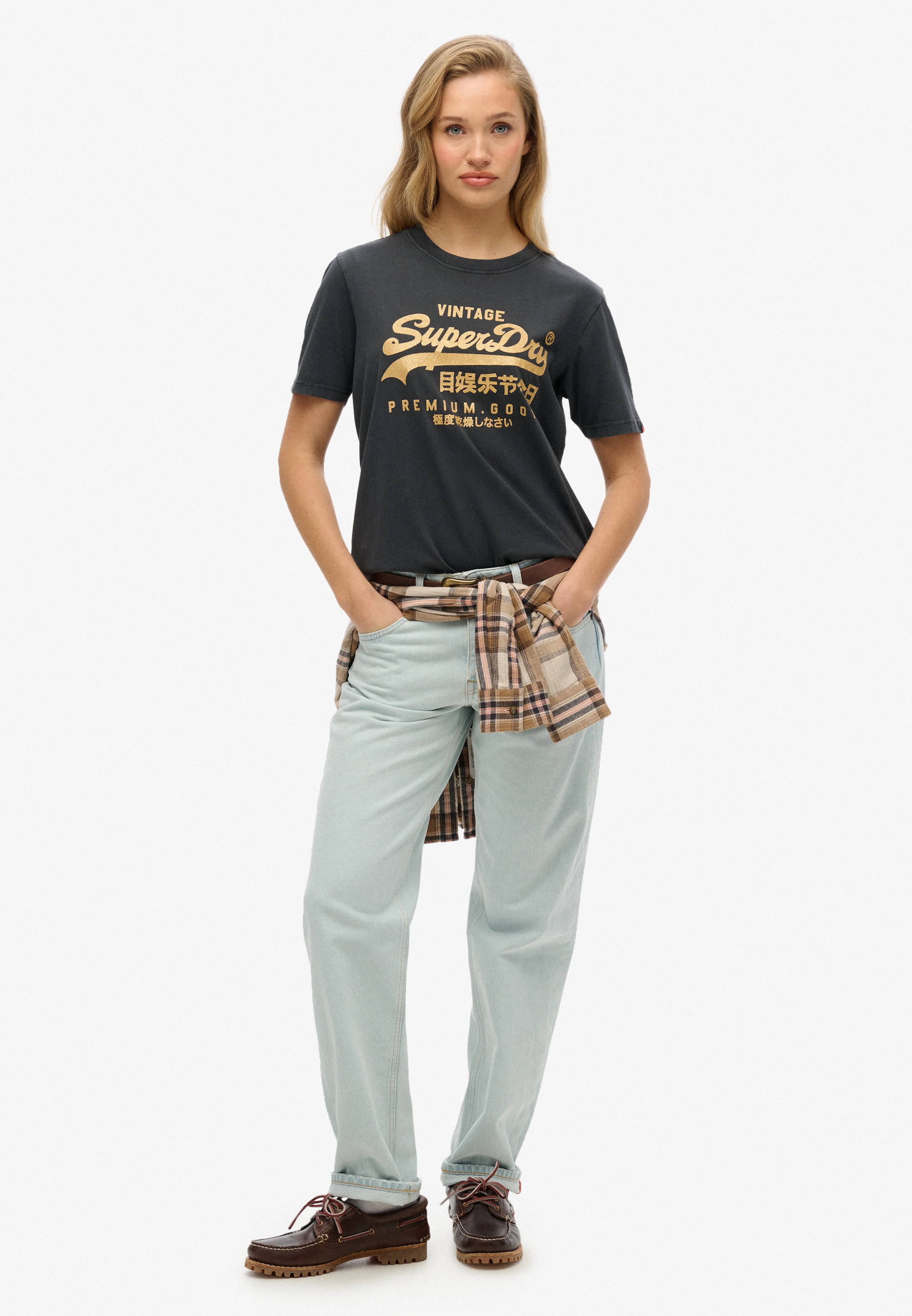 Superdry Kurzarmshirt »VL METALLIC RELAXED TEE«