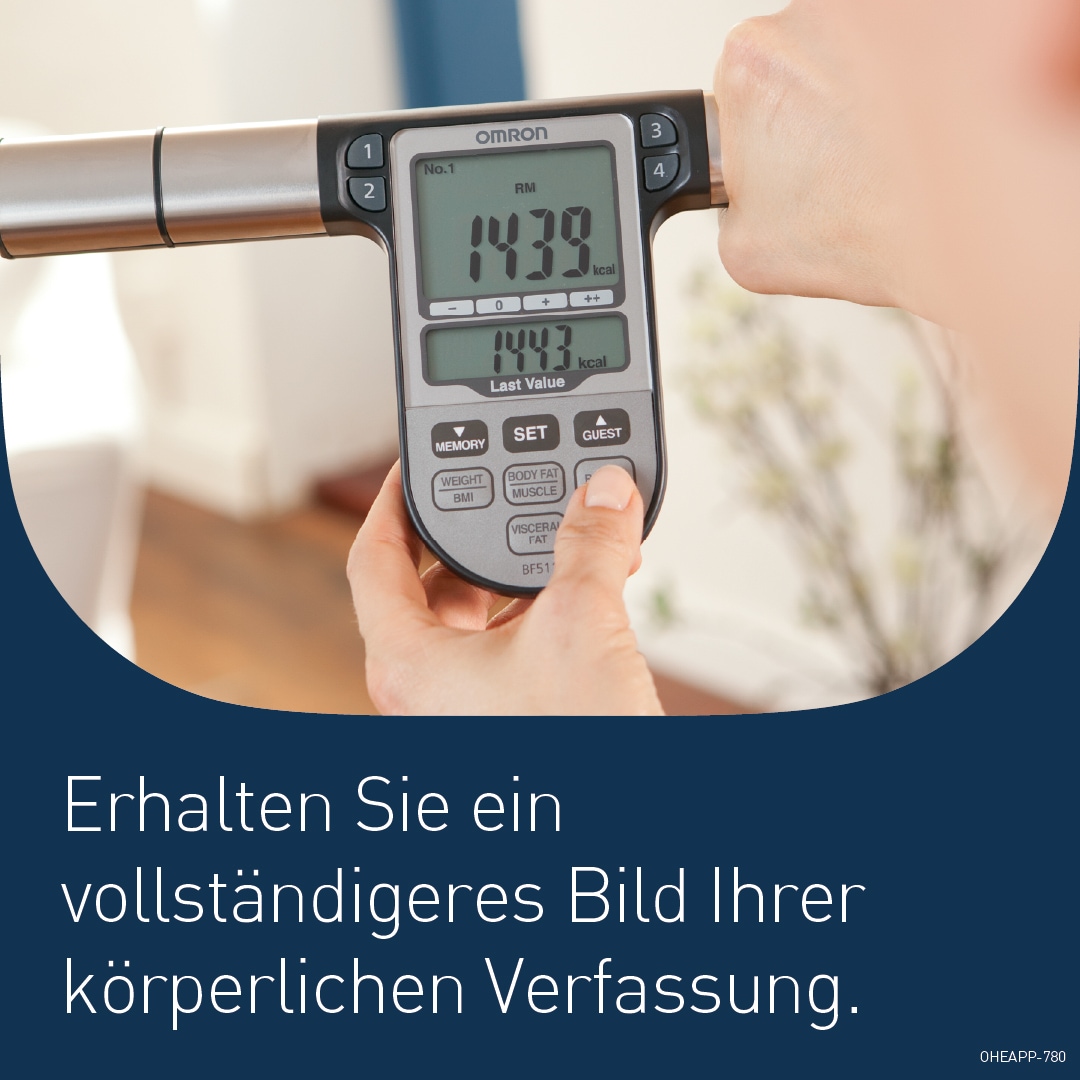 Omron Körper-Analyse-Waage »HBF-511B-E«, Ganzkörpermessung mit klinischer Genauigkeit