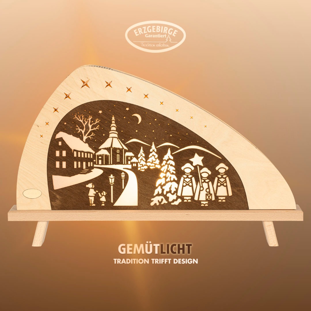 Weigla LED Lichterbogen »Weihnachten in Seiffen, asymmetrische Holz Dekolam günstig online kaufen