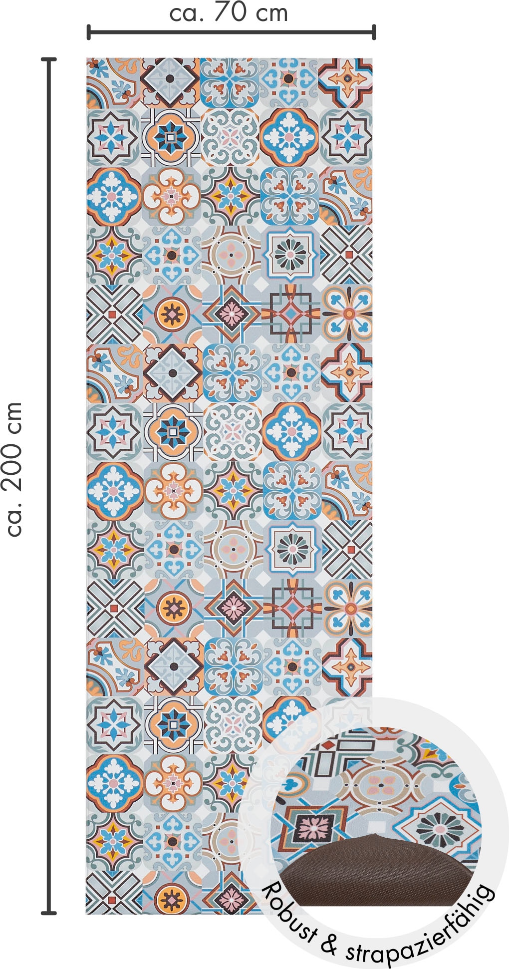 Andiamo Vinylteppich »Marrakesch«, rechteckig, 3,5 mm Höhe, abwischbar, rutschhemmend, Fliesen oder Beton Design, auch als Läufer
