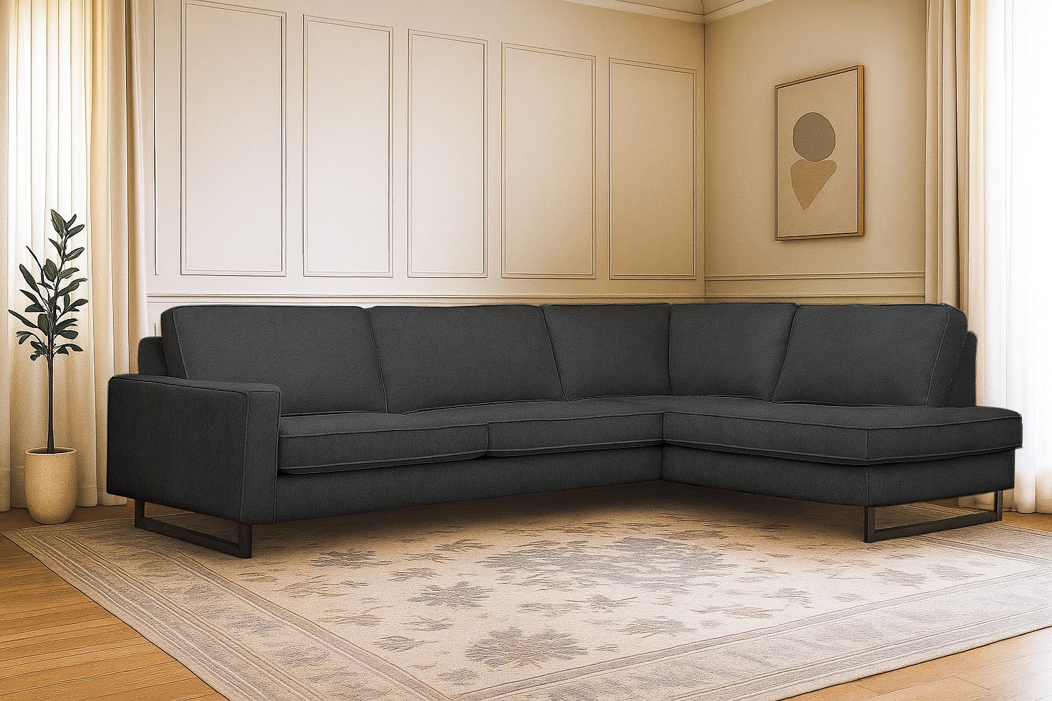 Home affaire Ecksofa »Pinto, 290 cm, Cord, Chenille, Lederoptik, Ottomane l günstig online kaufen